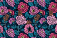 The mice party in red, pink and blue carta da parati