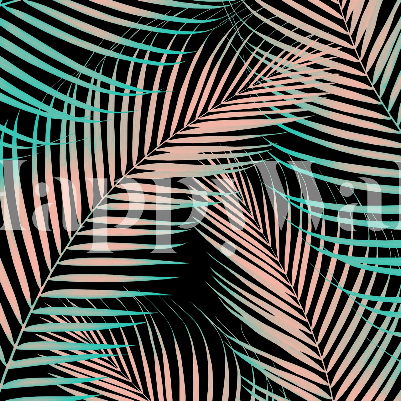 Palm Leaves Cali Vibes wall mural with tropical palm leaf patterns