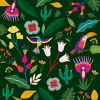 Frida Tropical Green behang