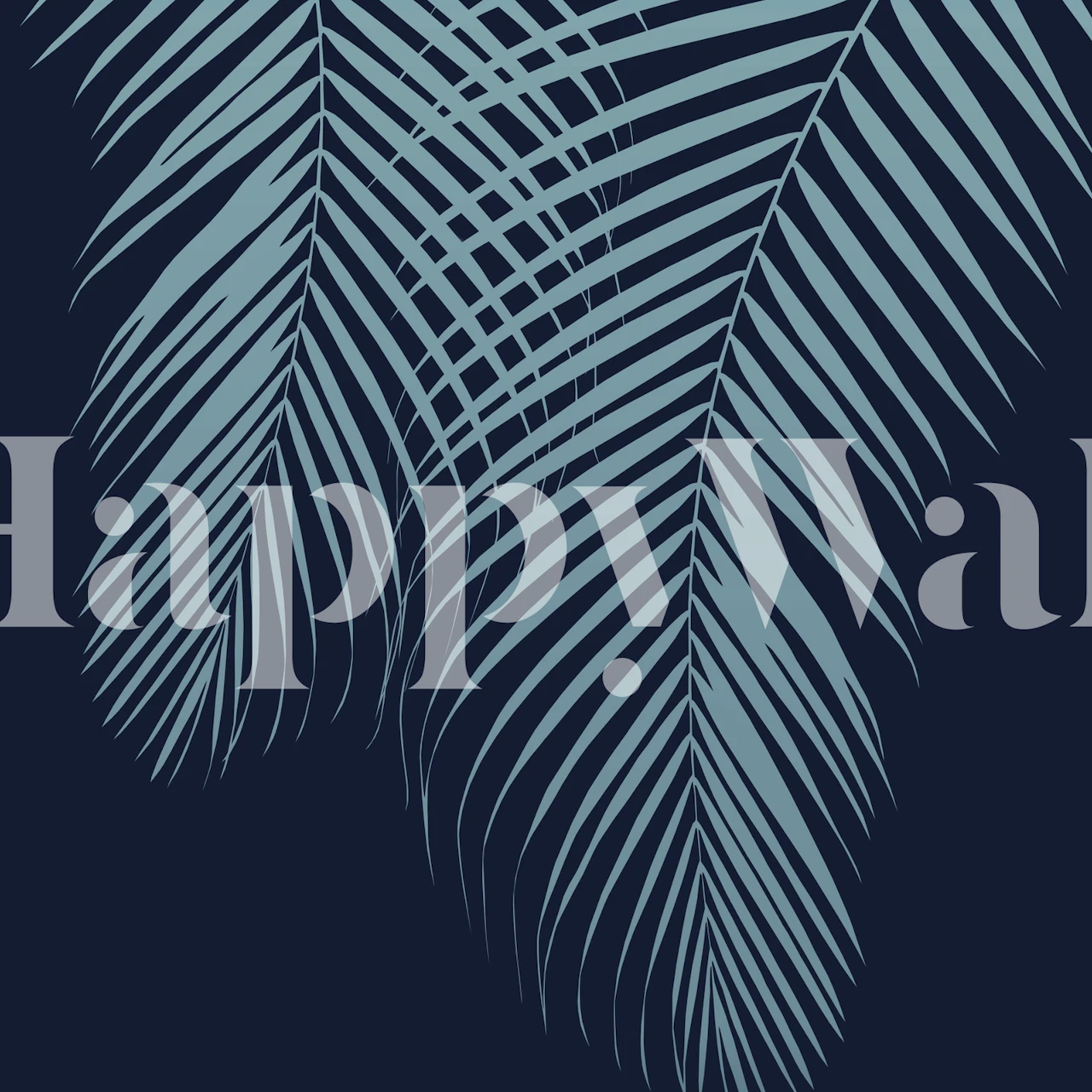 Summer Night Palm 2 tapet i ett rum