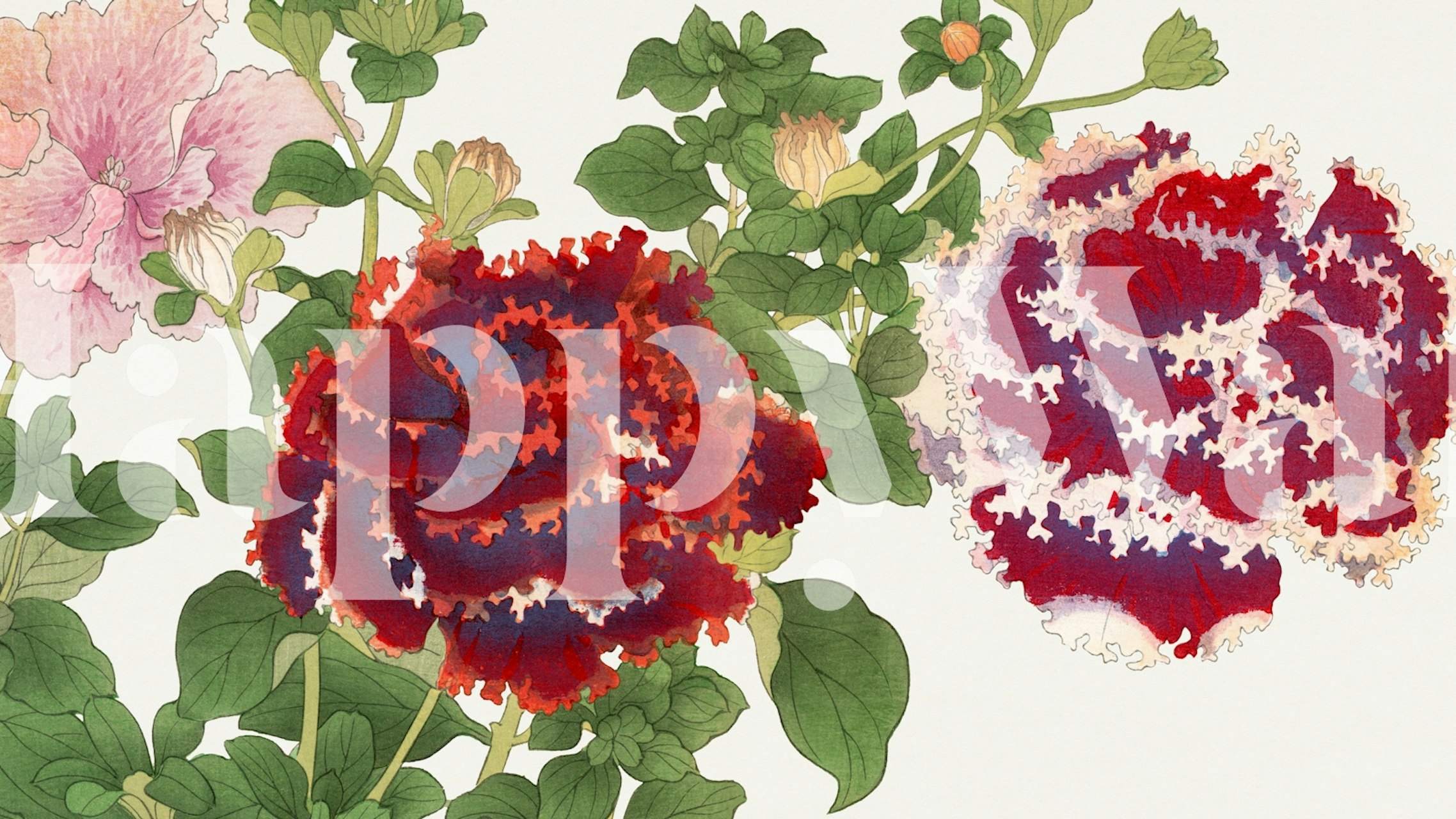 Tapeta Japanese Vintage Floral v pokoji