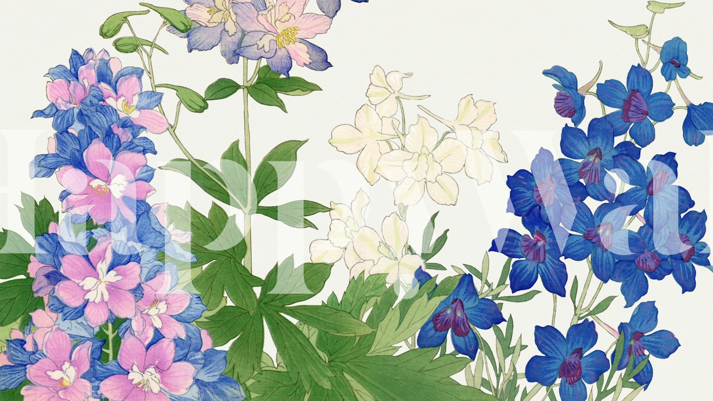 Ταπετσαρία Vivid Garden Floral σε ένα δωμάτιο