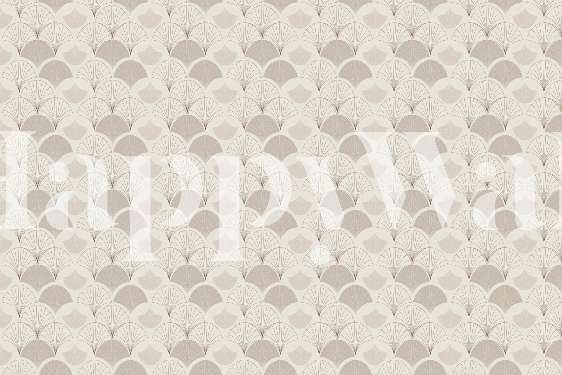 Beige geometrical fan pattern wallpaper in soft tones