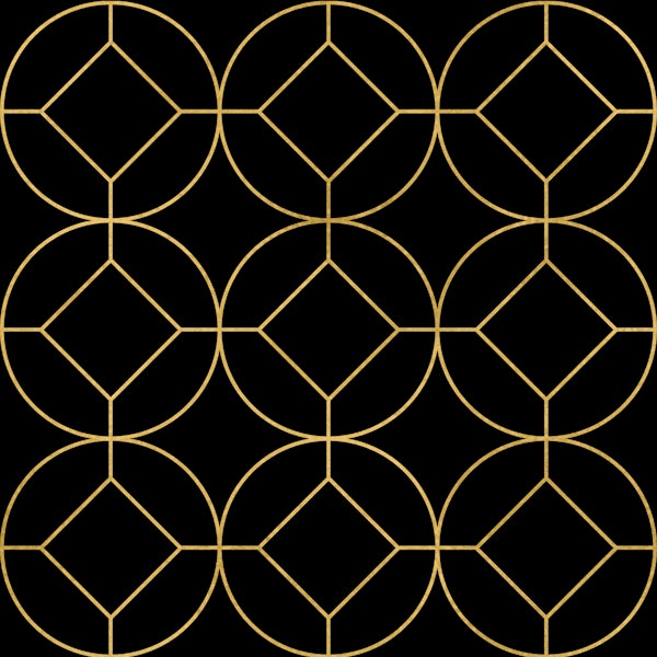Art Deco Gold Circle Grid