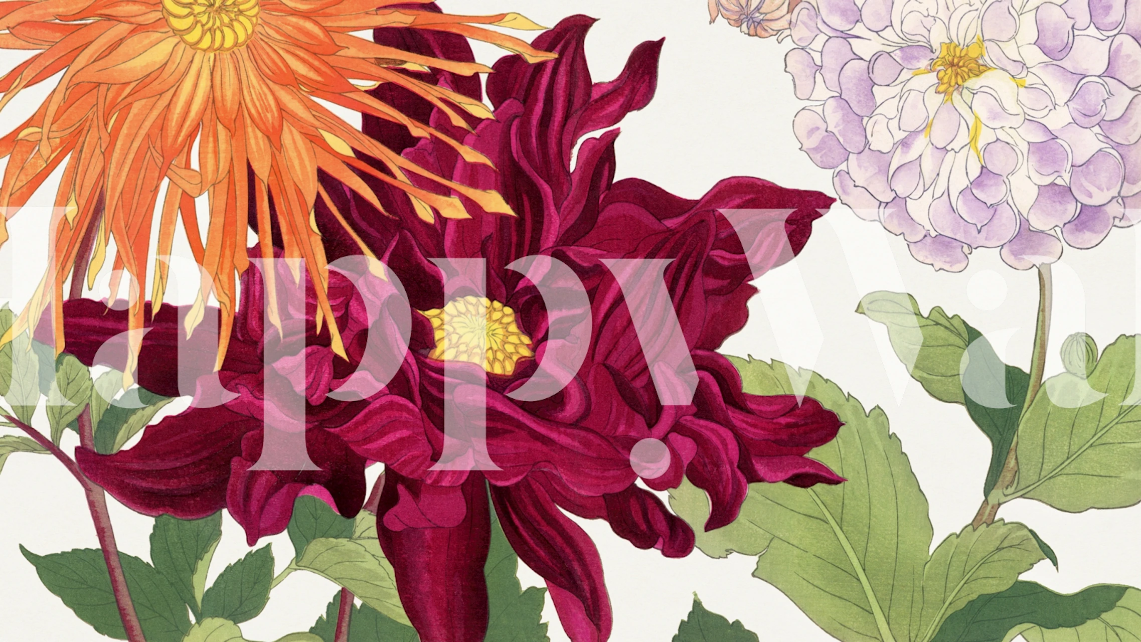 Beautiful Japan floral Tapetdesign