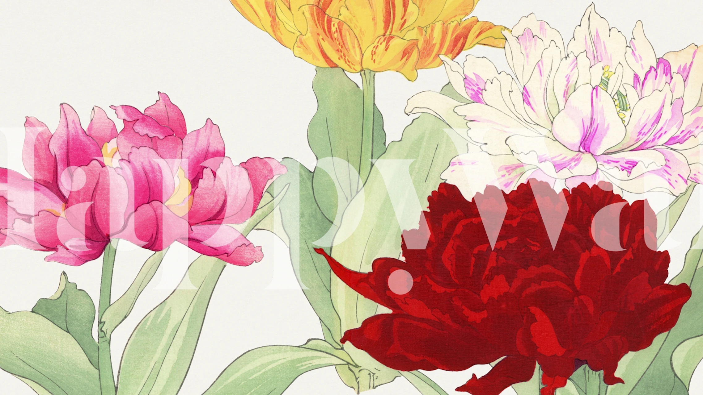 Beautiful Japanese Floral behang in een stijlvolle kamer