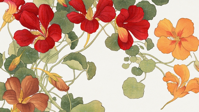 Warm Color Japan Floral Wallpaper | Buy online at Happywall