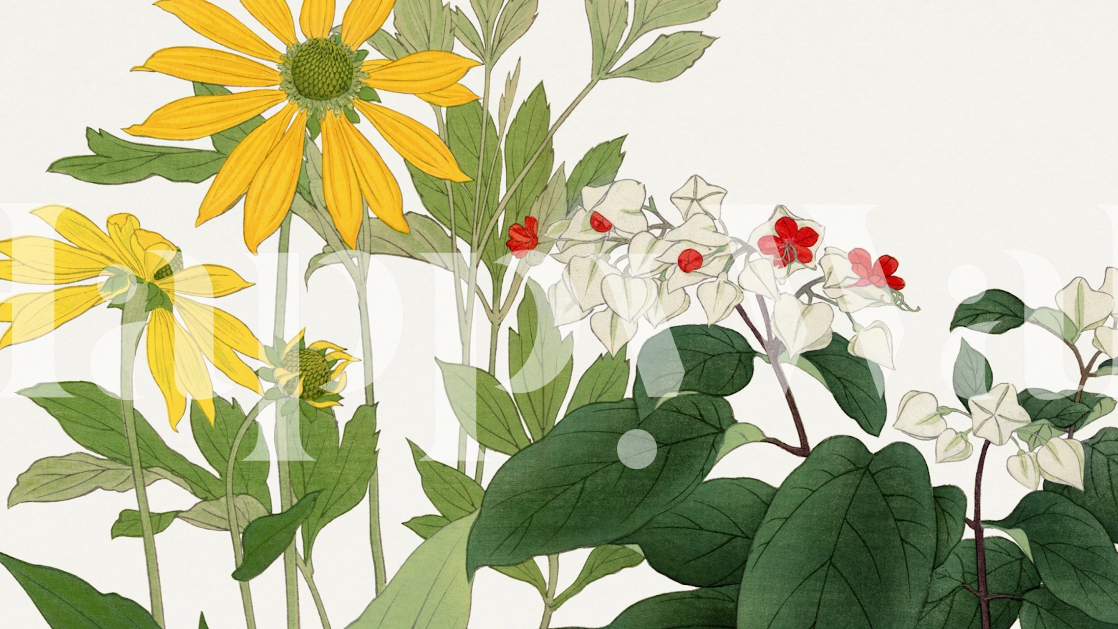 Japanese floral wallpaper design