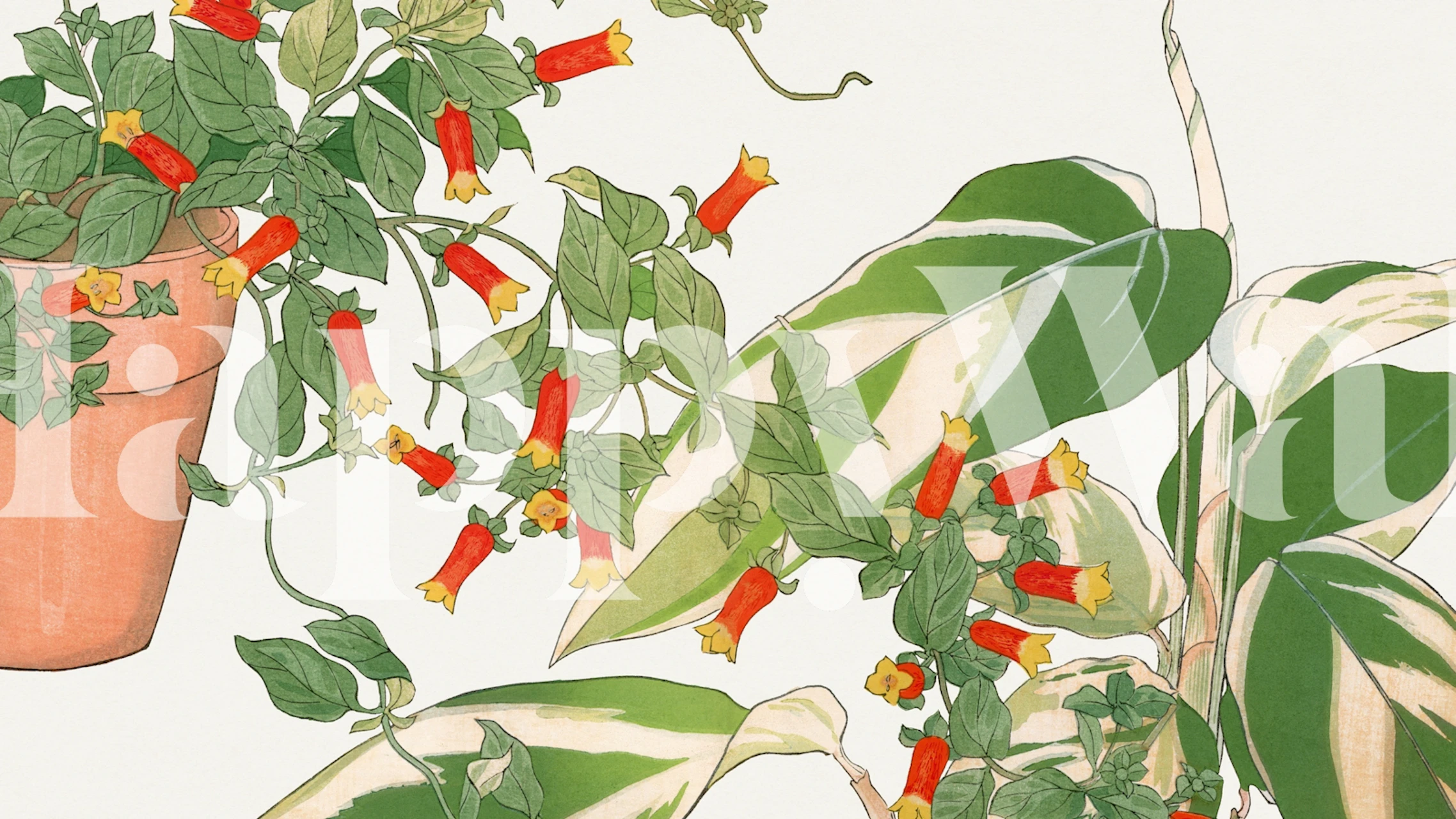 Behang Whimsical Vintage Garden in een kamer