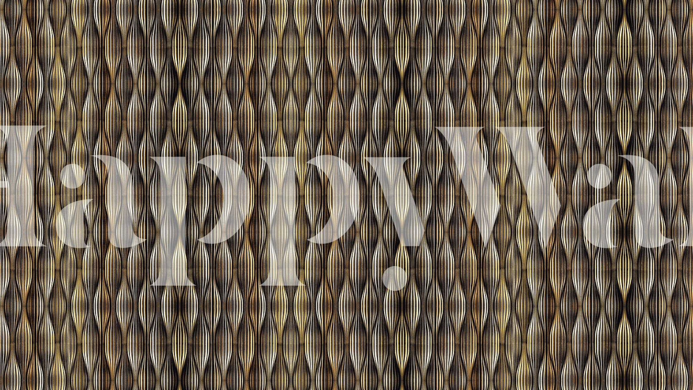 Japan Waves Gold wallpaper in a stylish room