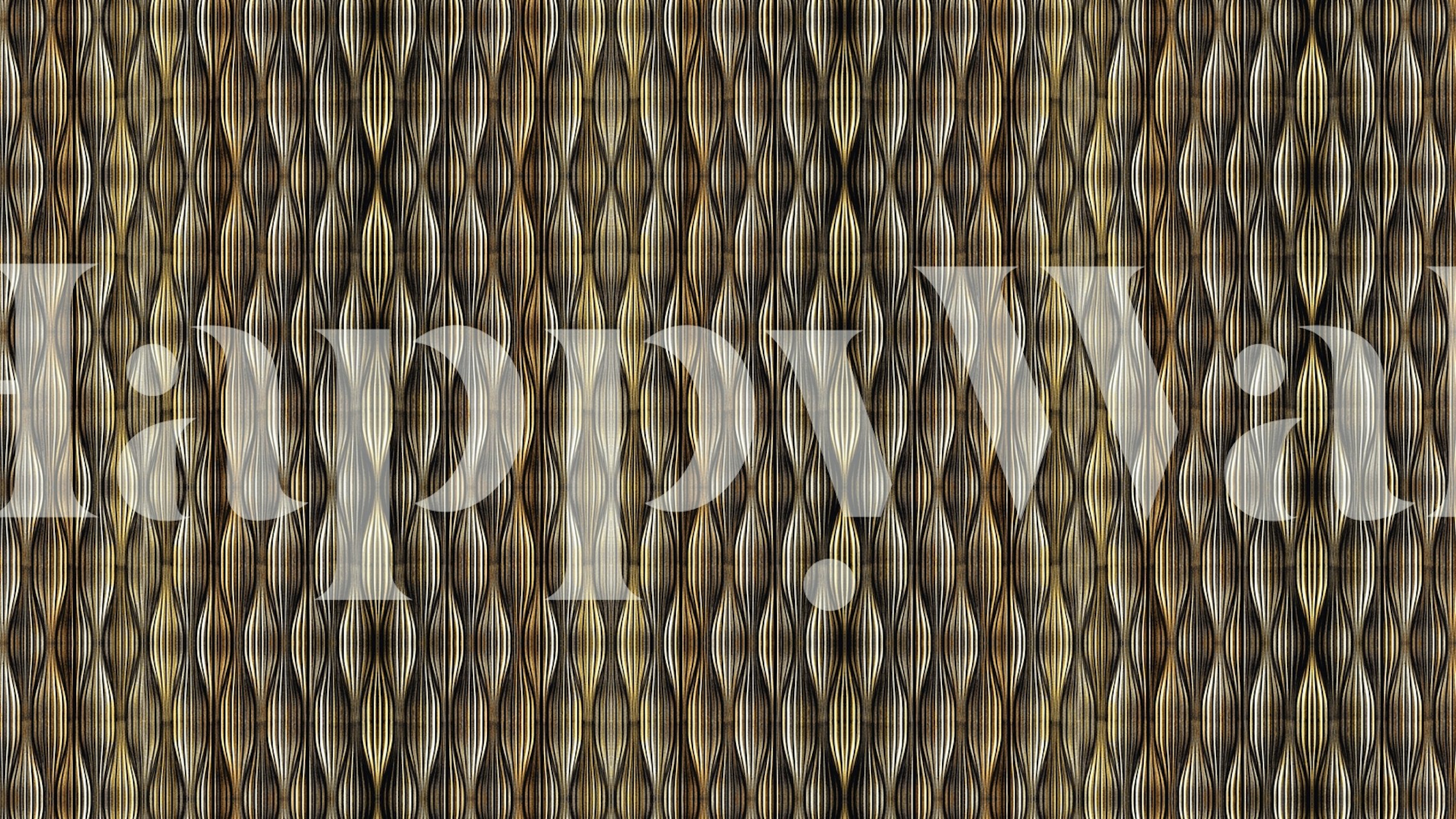 Japan Waves Gold wallpaper in a stylish room