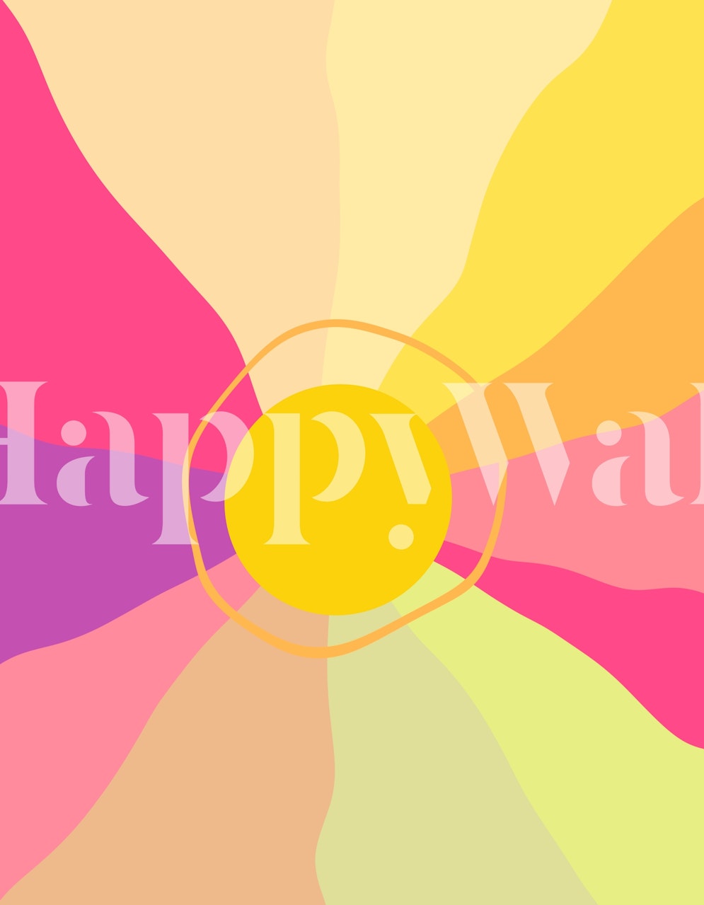 Abstract Retro Sunrise wall mural with colorful sunburst pattern