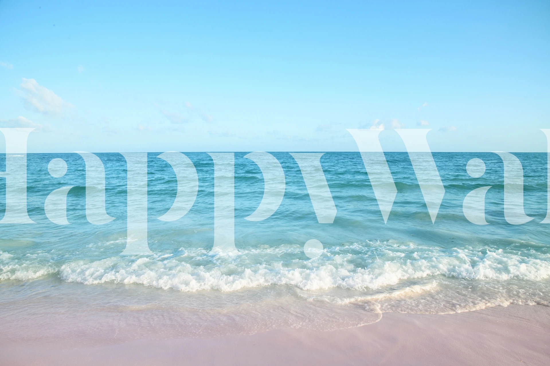 Caribbean ocean wallpaper in a room