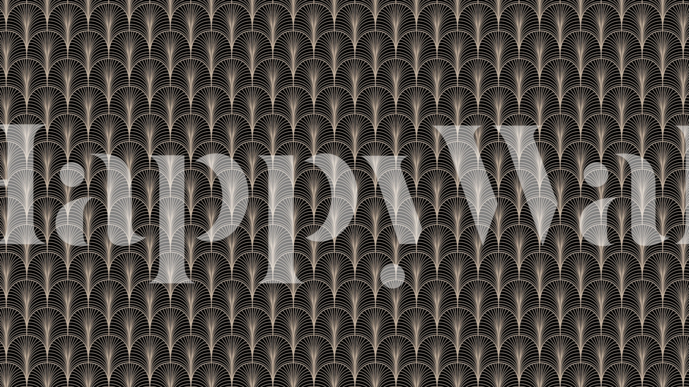 Tapeta Art Deco Black Beige vystavená v místnosti