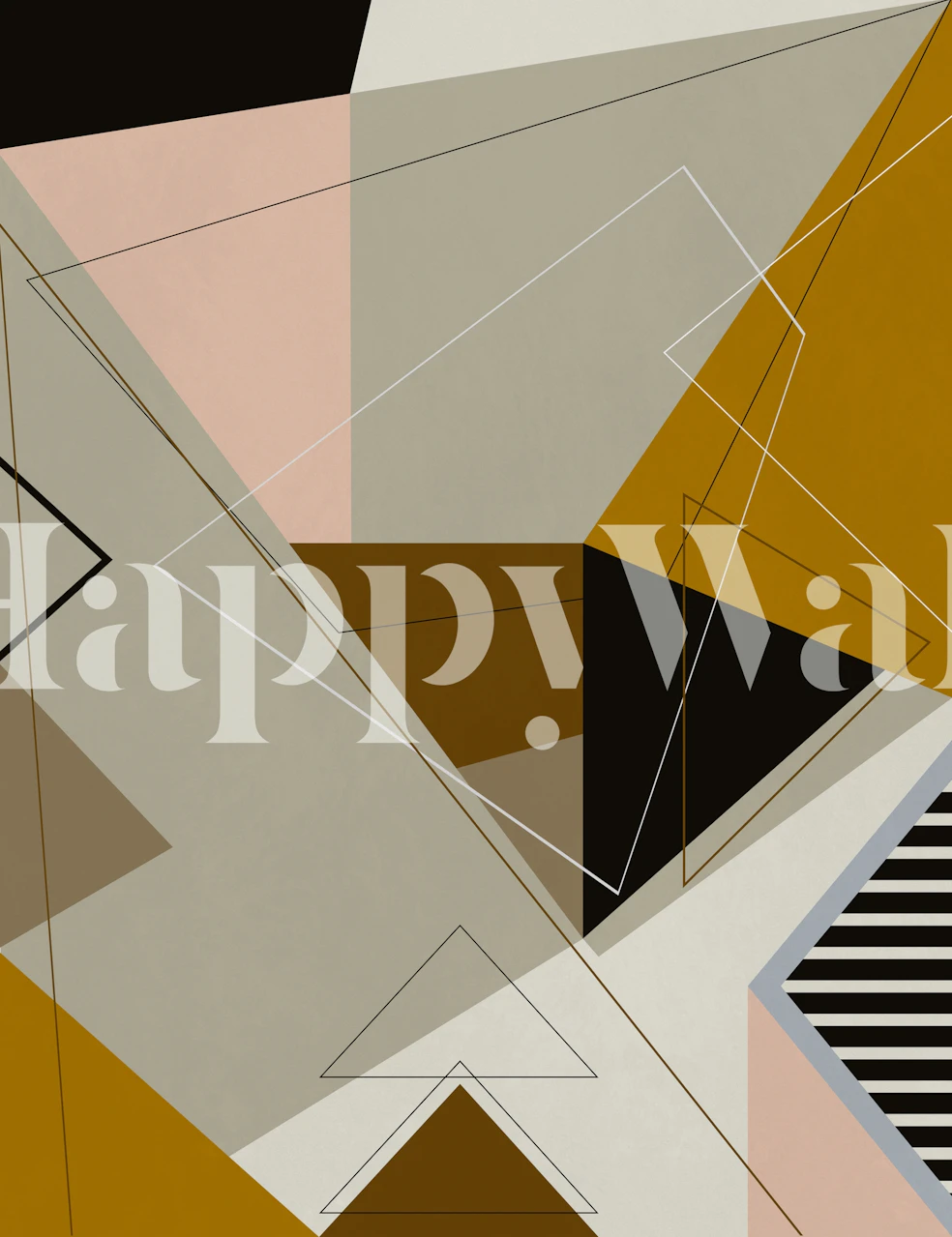 Geometric wallpaper in a stylish room