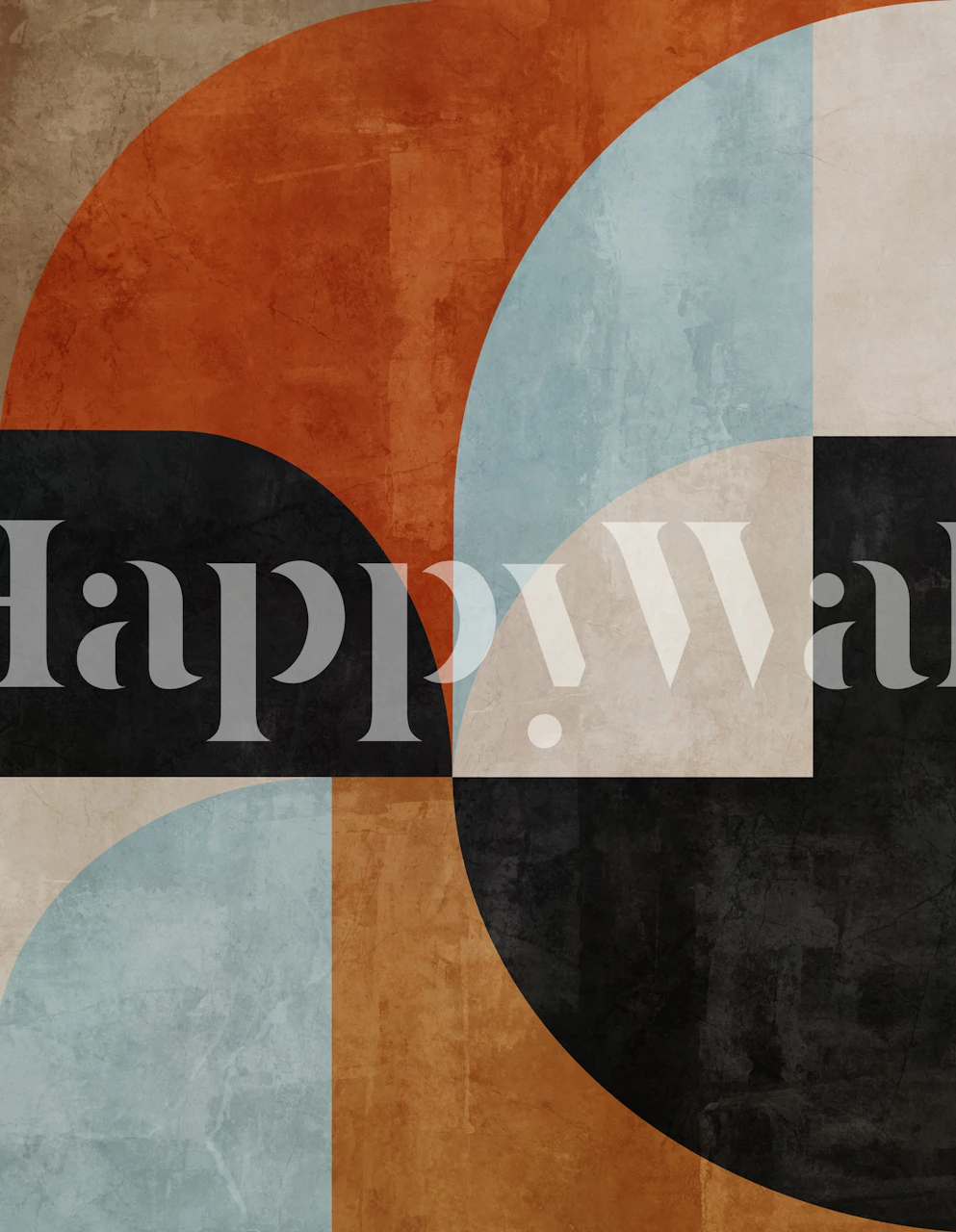 Semi Circles 9 geometric wall mural with warm earthy tones