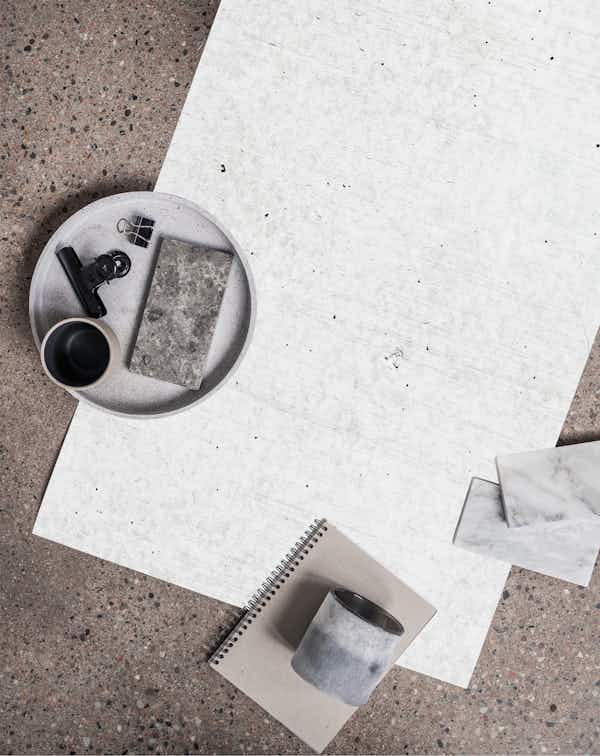 White concrete wallpaper roll