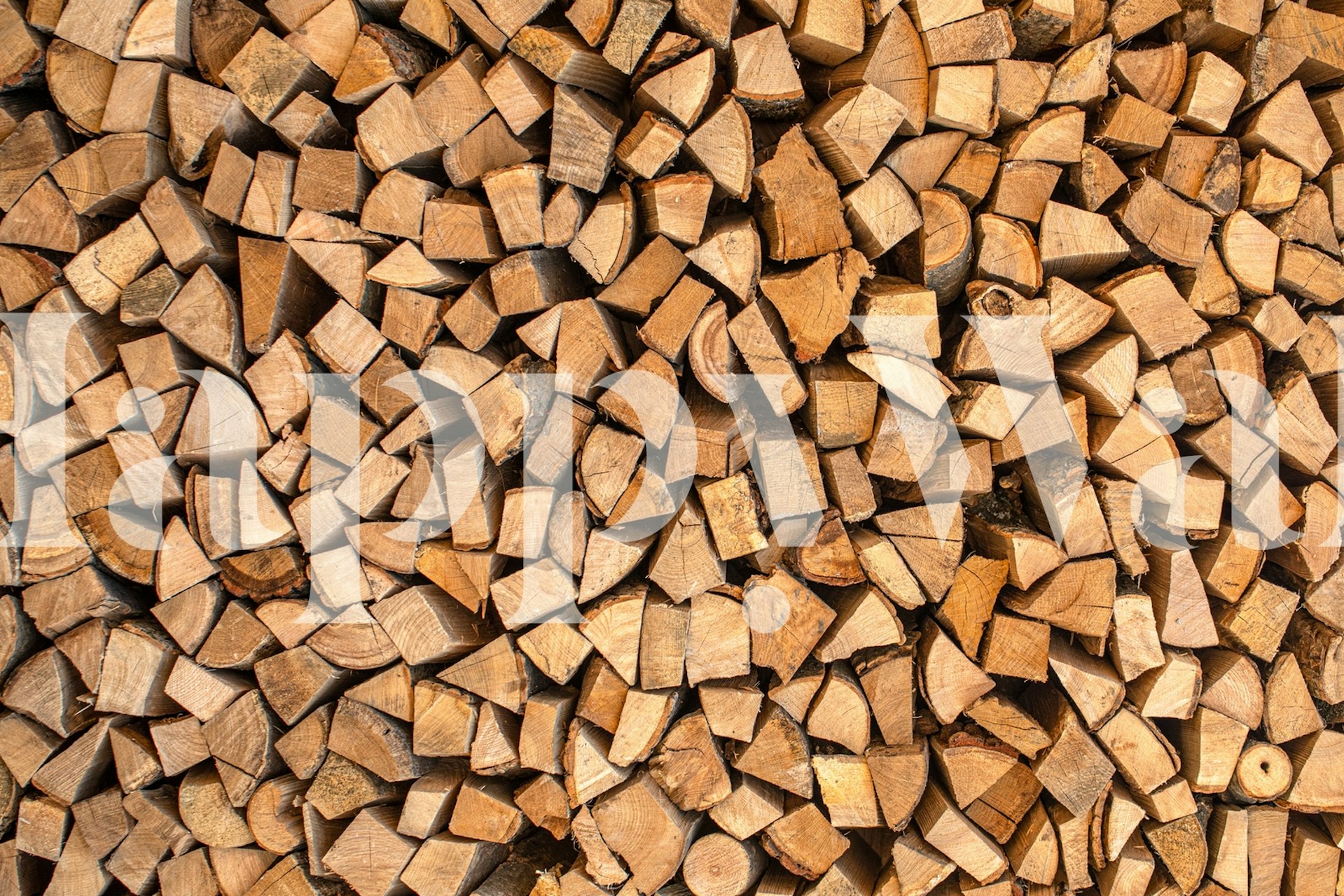 Close-up of stacked firewood logs in varying shapes and sizes wallpaper