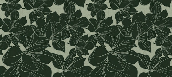 Green Fantasy Flowers on Gold