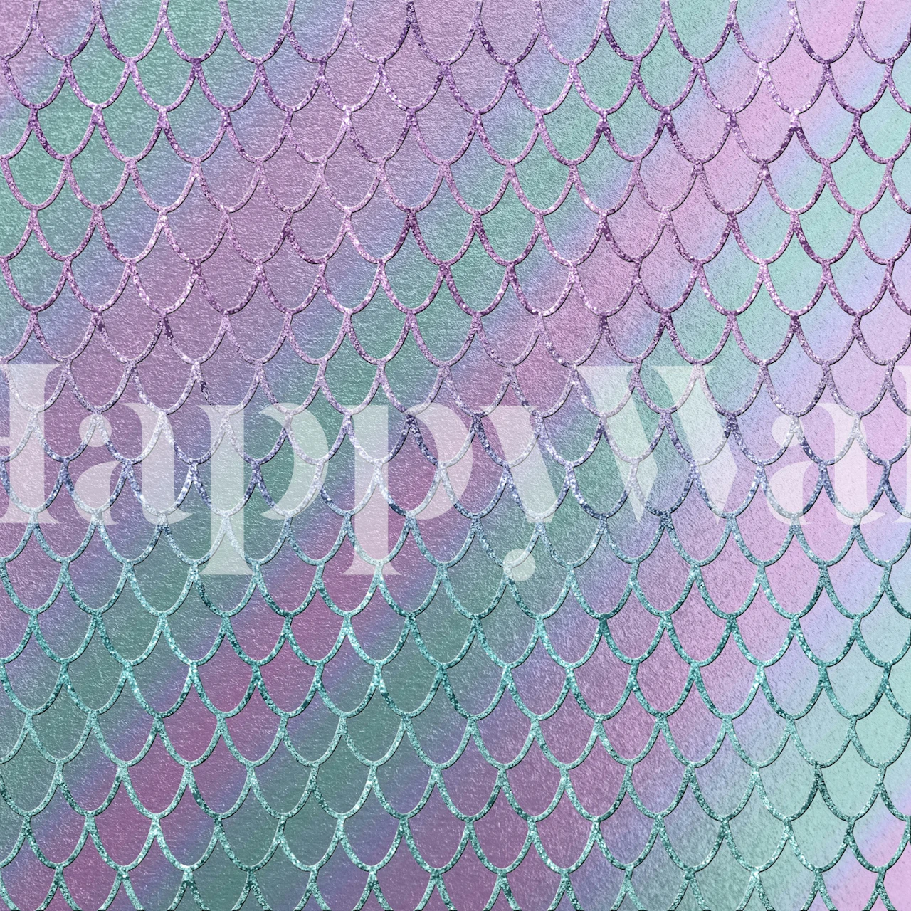 Mermaid scales wallpaper in green and purple hues