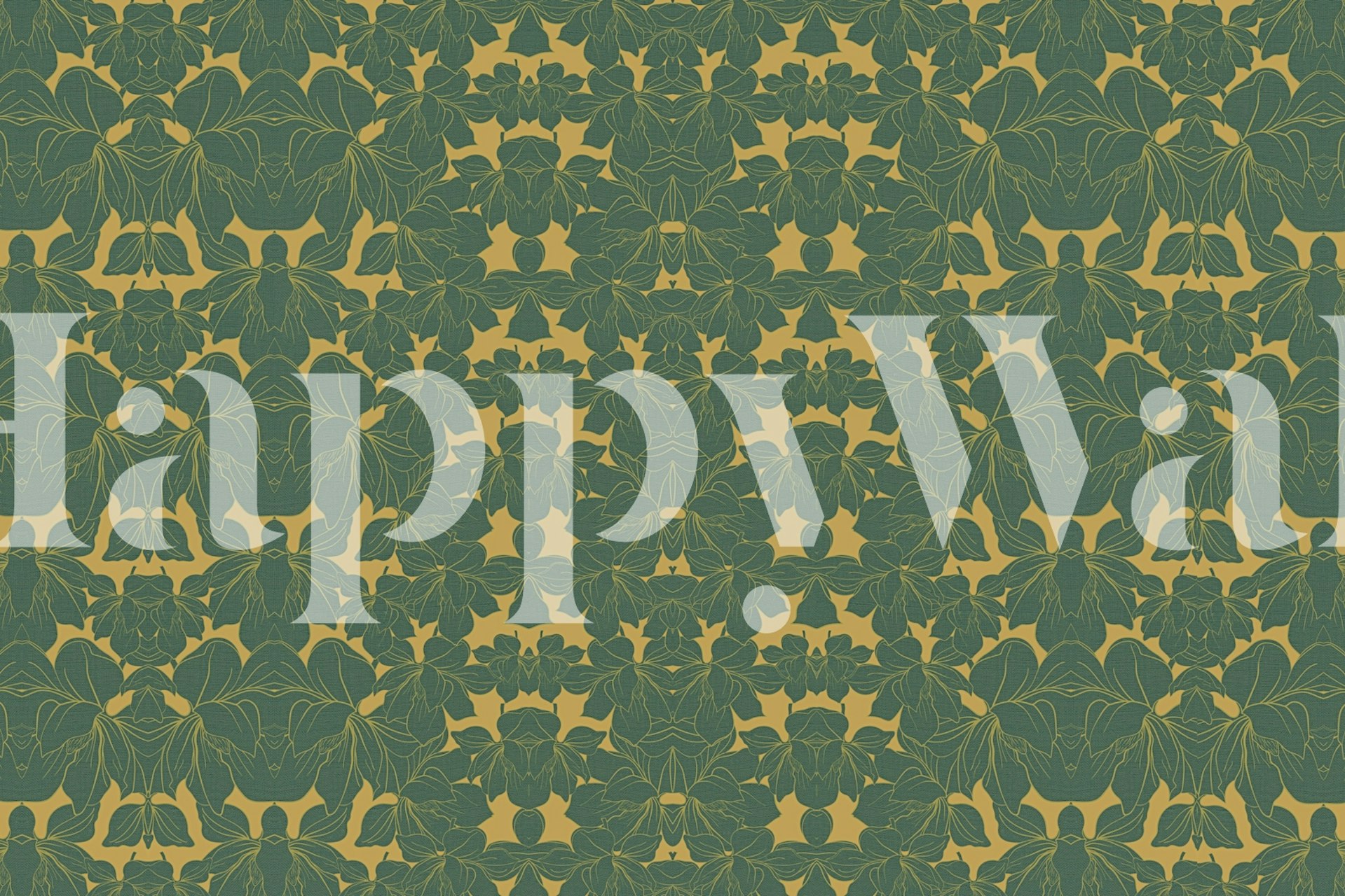 Elegant Flowers tapetti kultaisella taustalla