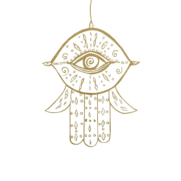 Hamsa Hand Gold on White 1