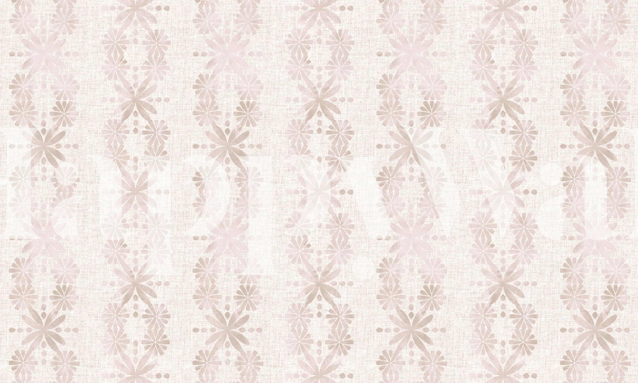 Floral pattern in neutral tones on textured background wallpaper