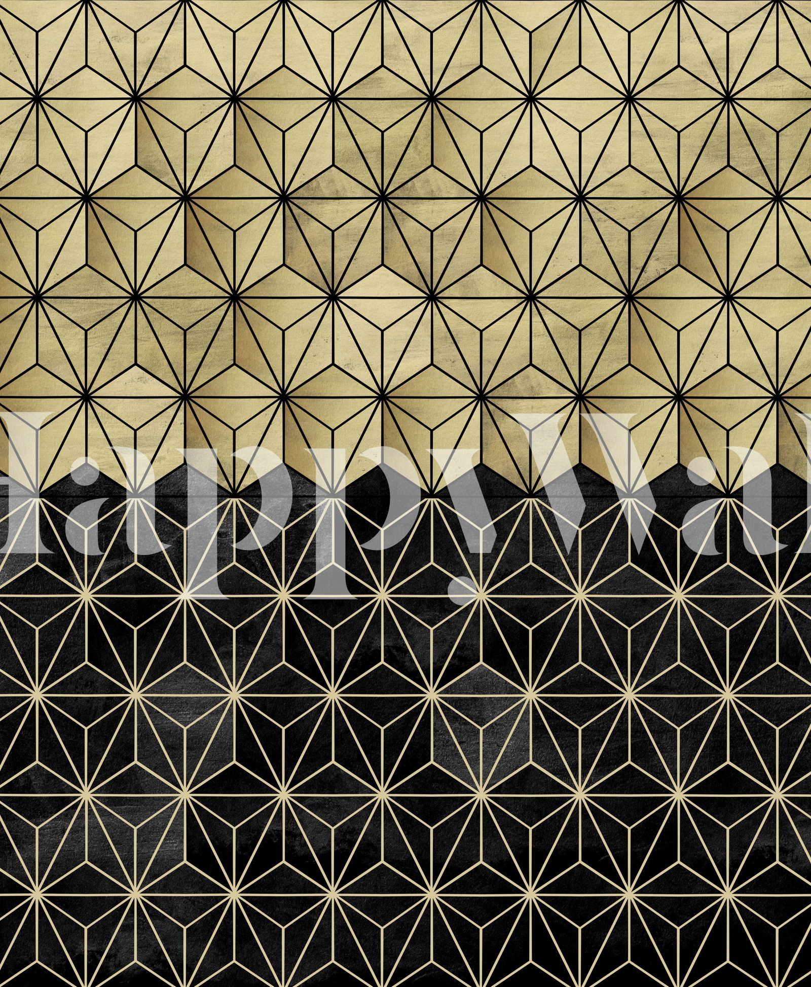 Gold Black Geo Glam 1 tapet Fototapet Happywall