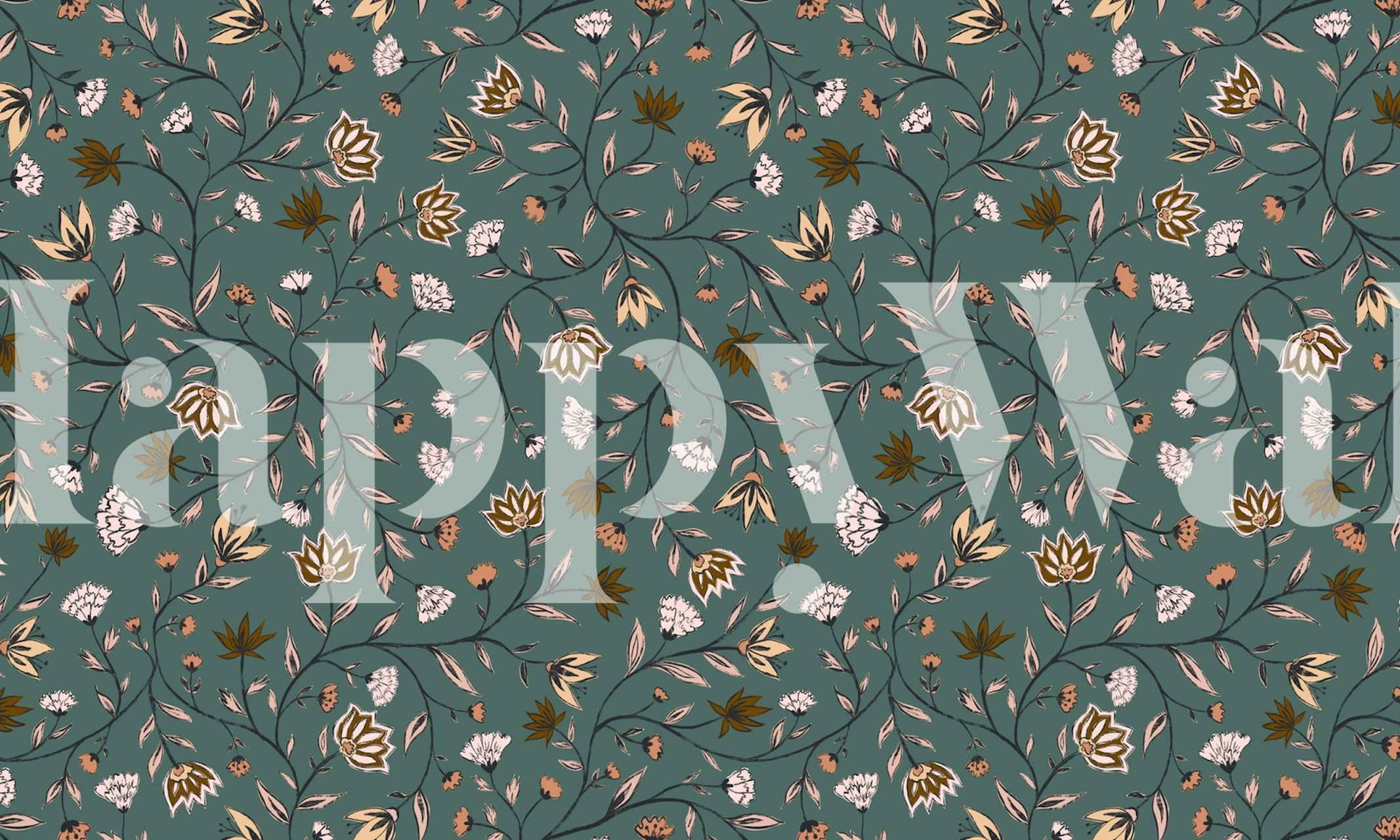 Innessa Floral Ivy wallpaper displayed in a room