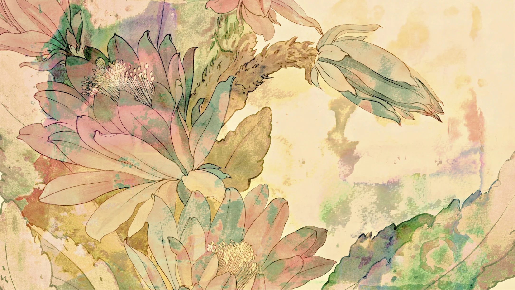 Japandi Blomster Tapet Happywall