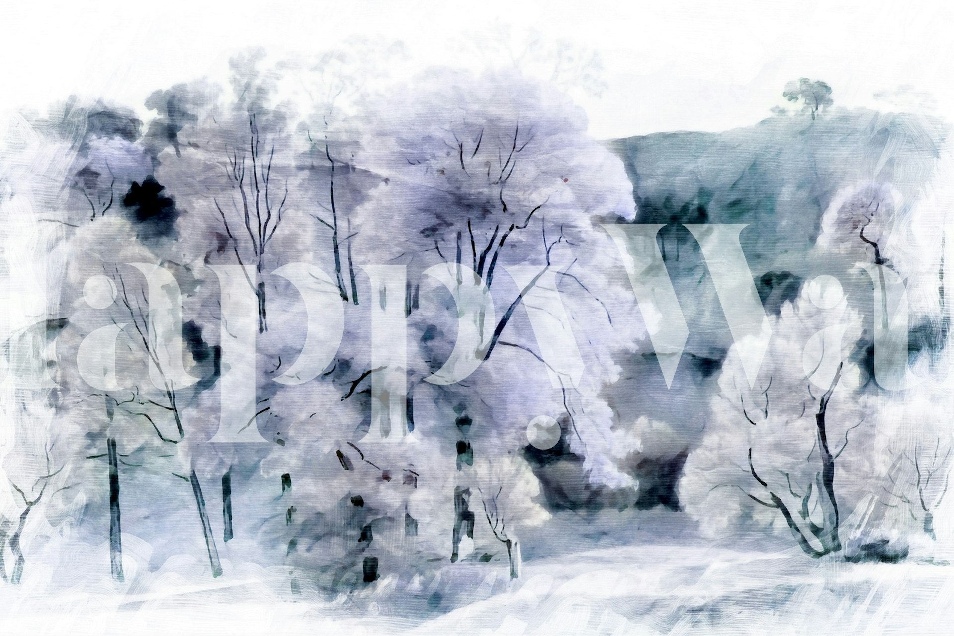 Forest Soft Grey tapeta w pokoju