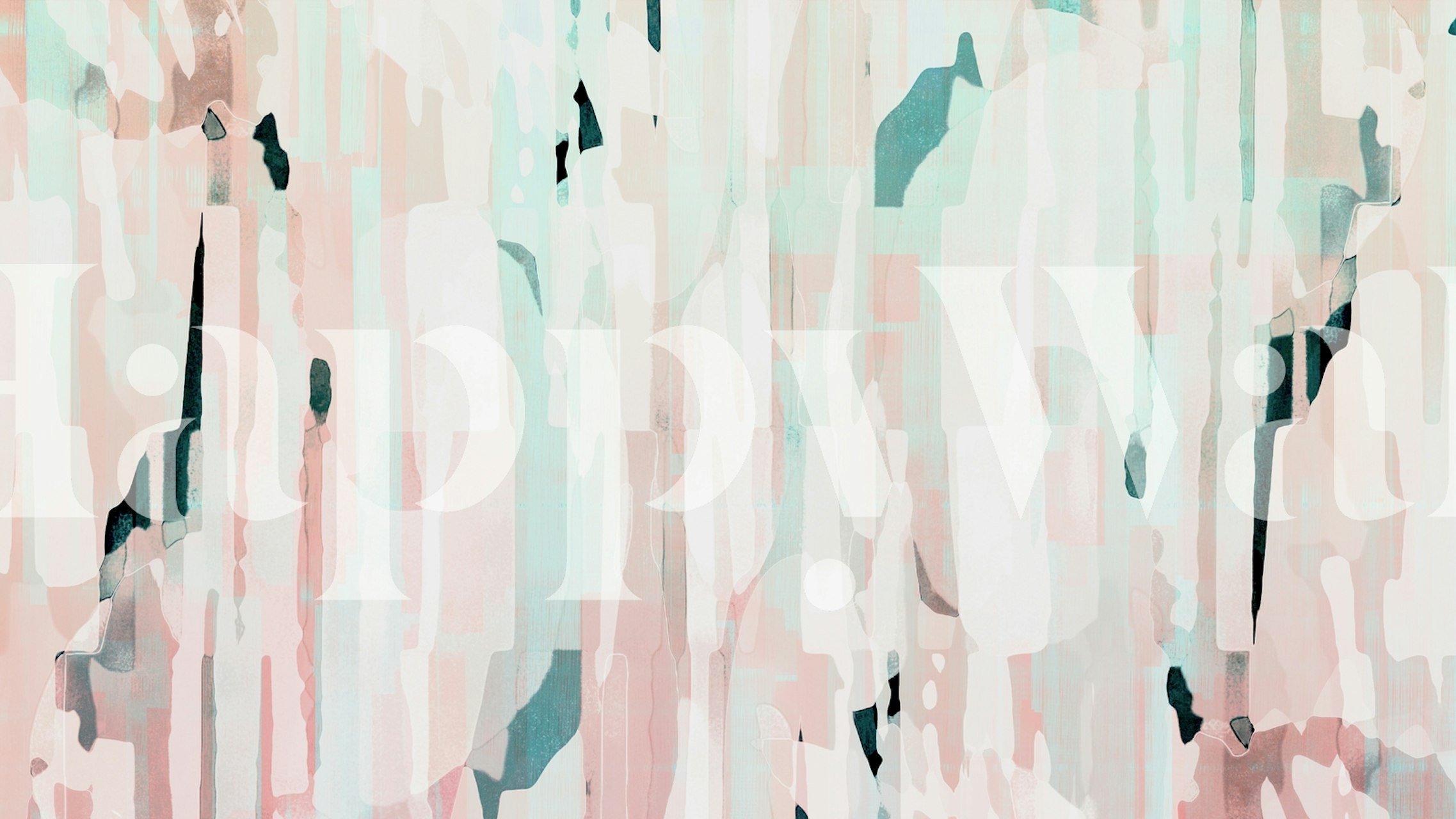 Abstract Composition Blush wallpaper in a room