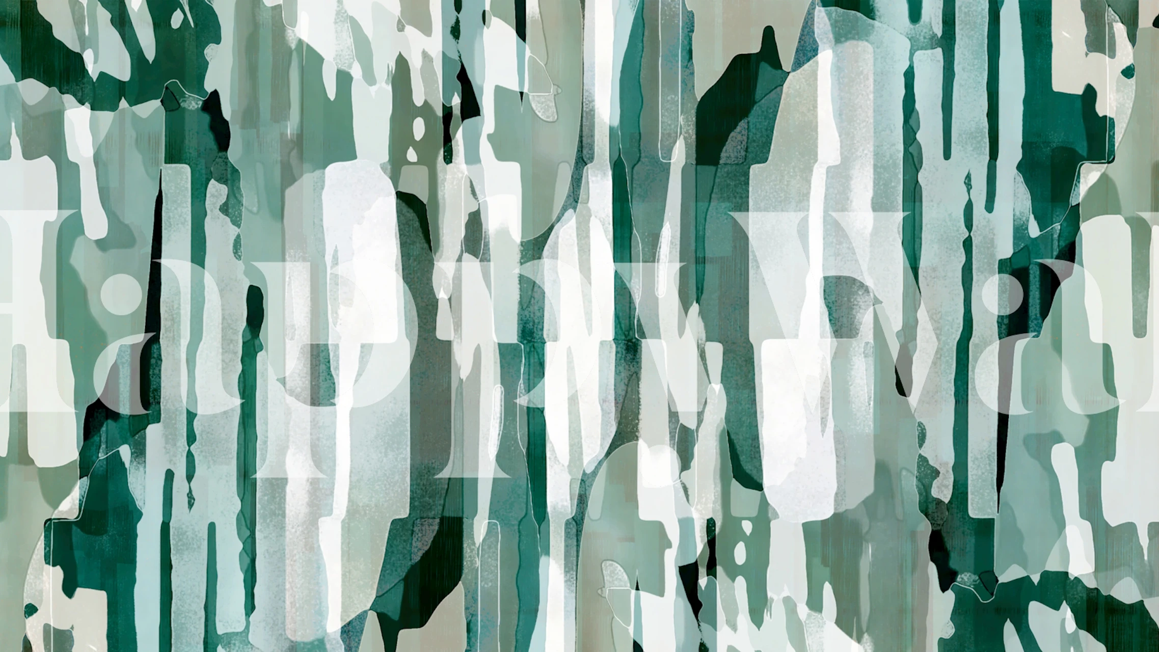 Abstract Composition Green tapet i et rom