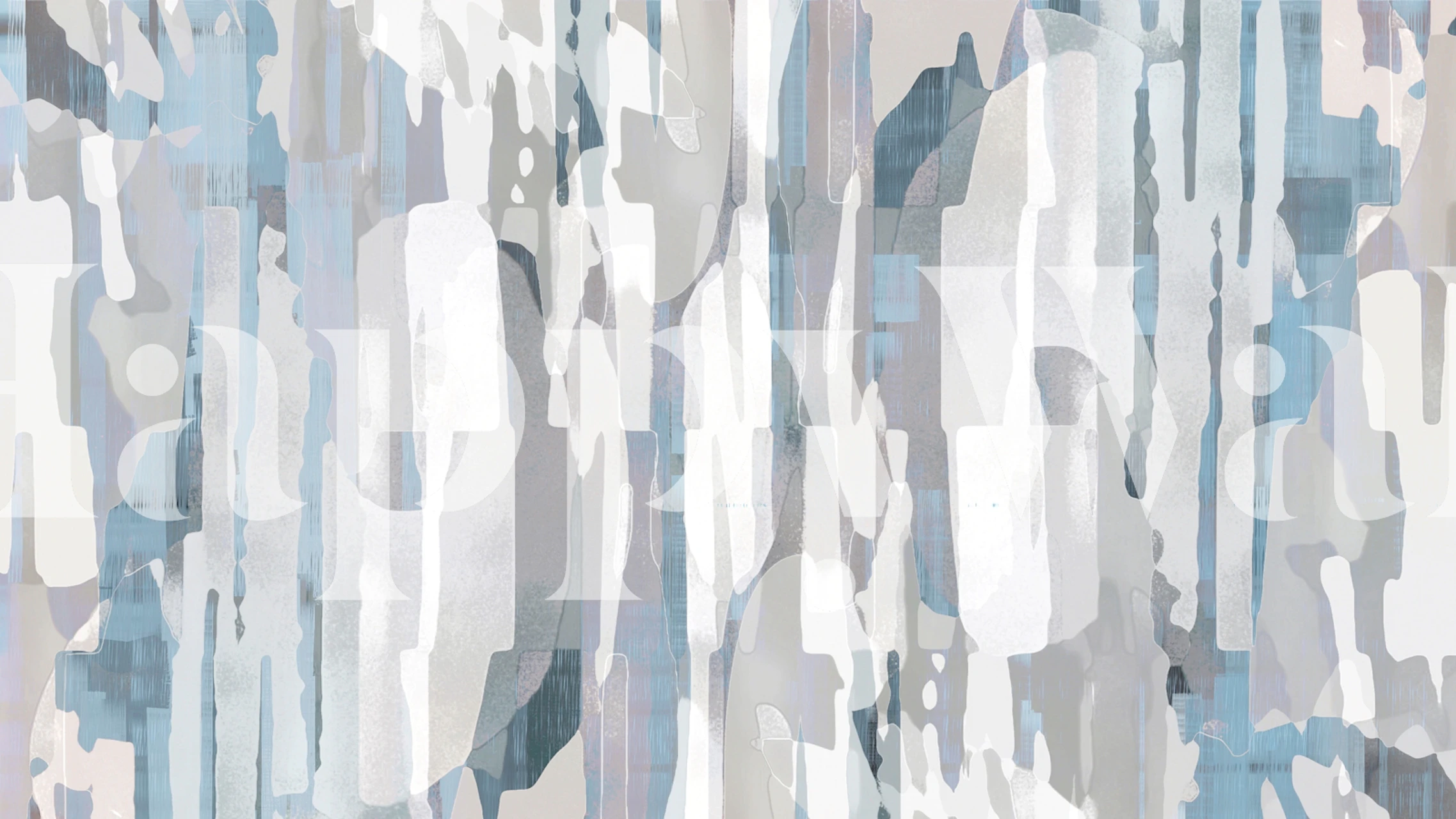 Papier peint Abstract Composition Soft Grey présenté dans une pièce