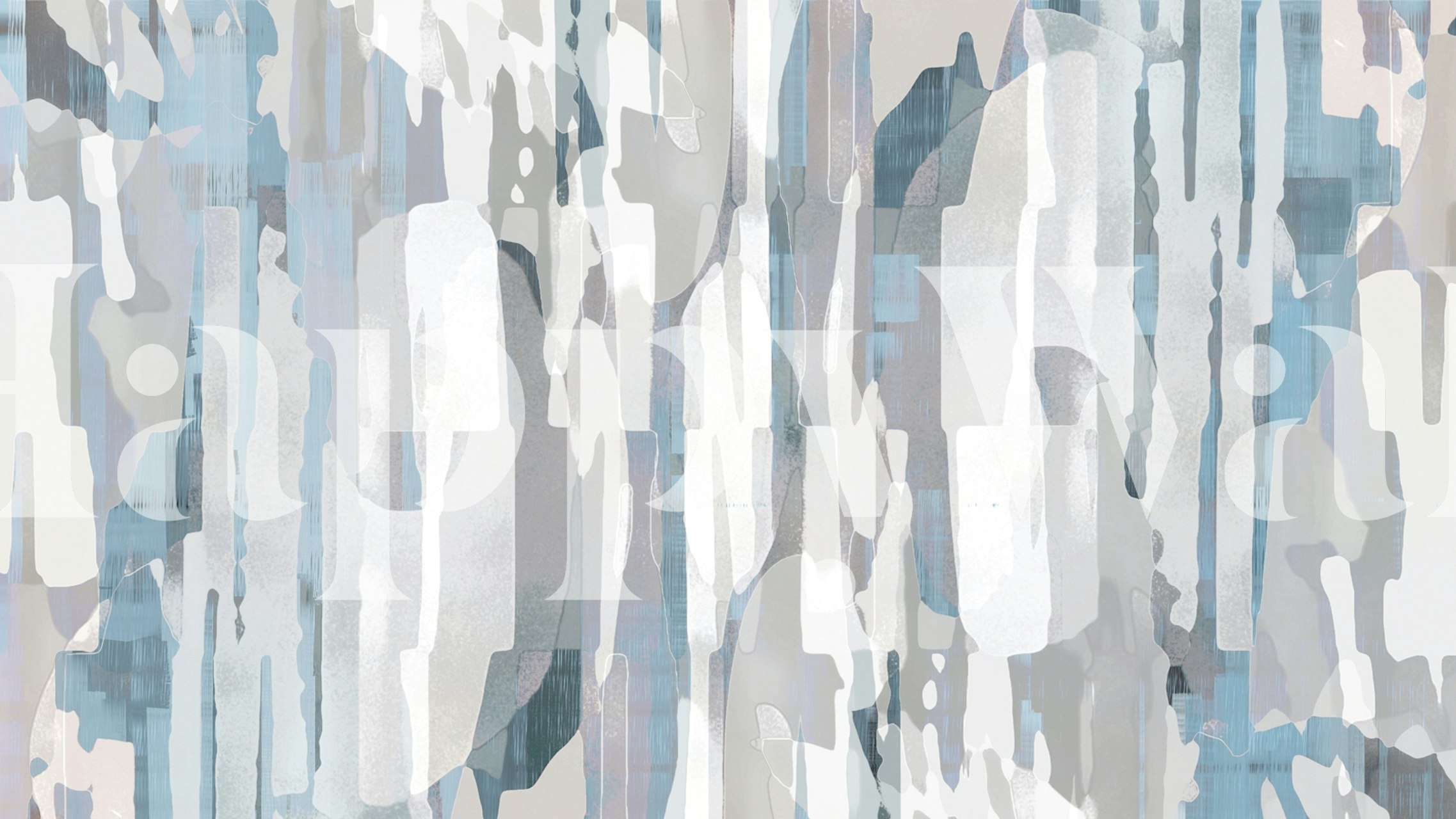 Tapeta Abstract Composition Soft Grey wyeksponowana w pokoju