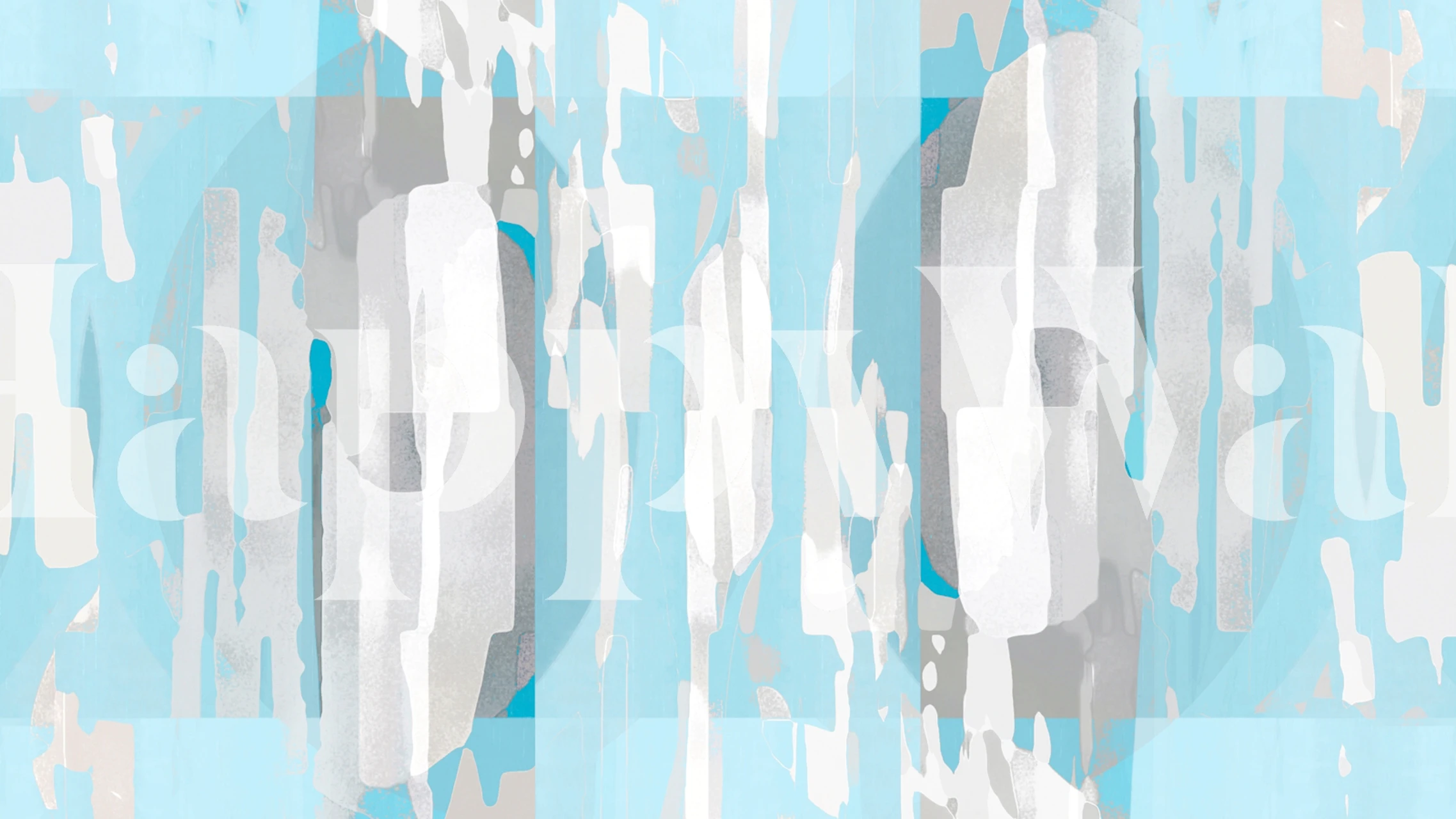 Abstract Composition Wall Mural in Grey and Blue