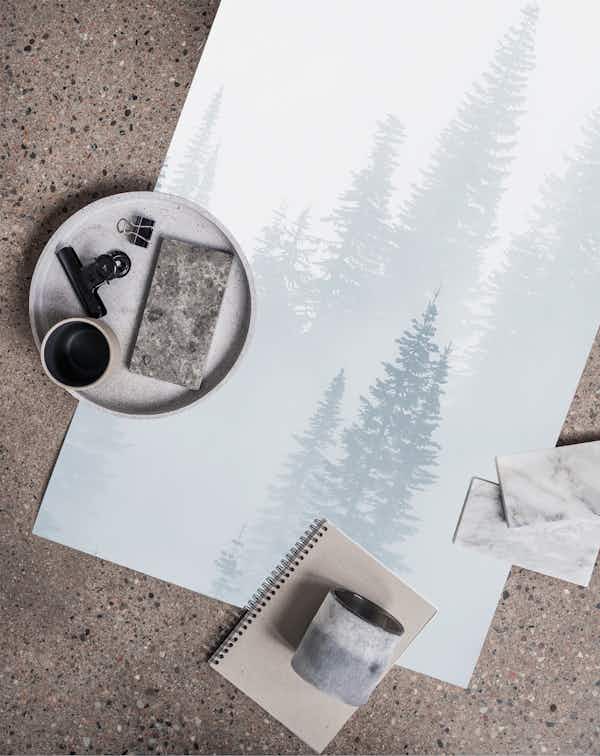 Misty forest inky wallpaper roll