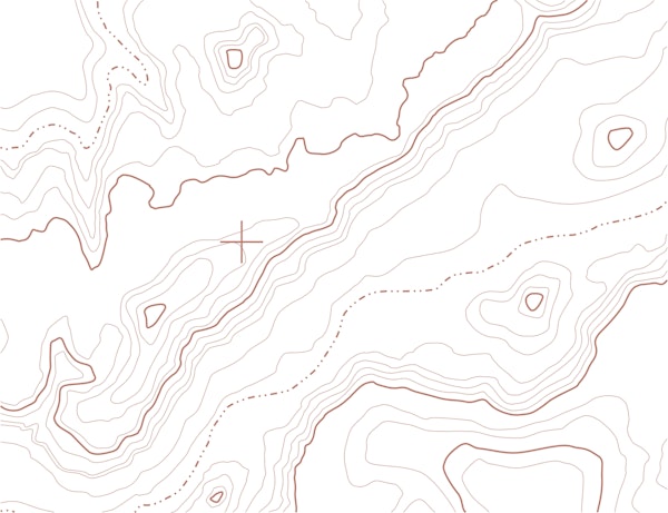 Red topographical map