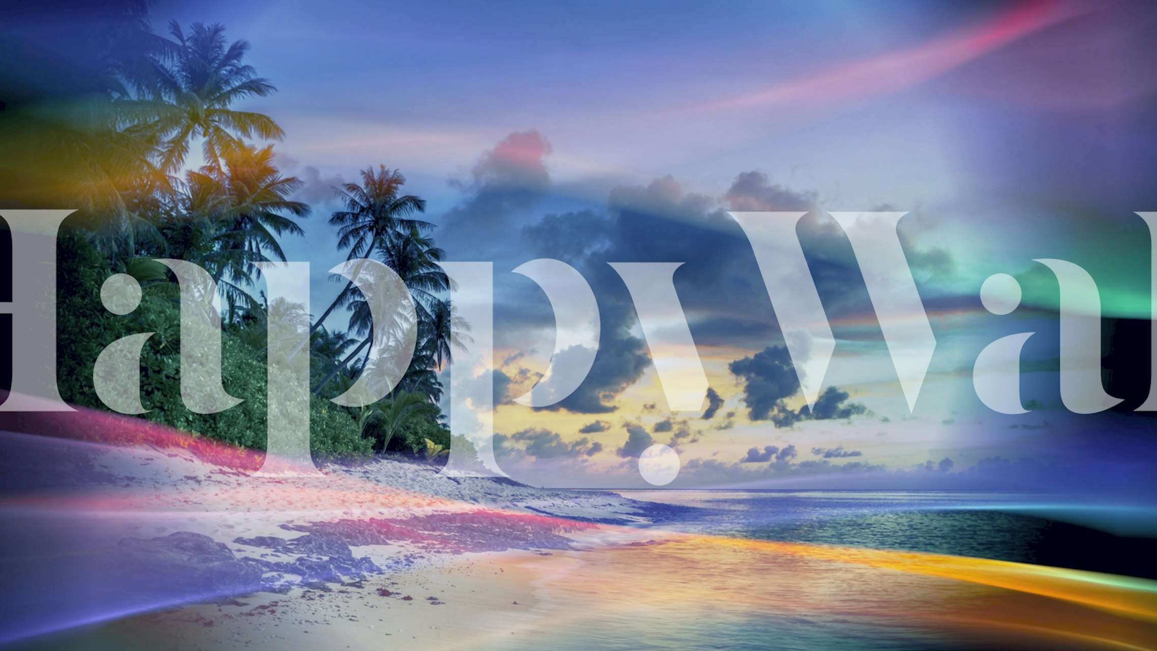 Trendy summer beach wallpaper design