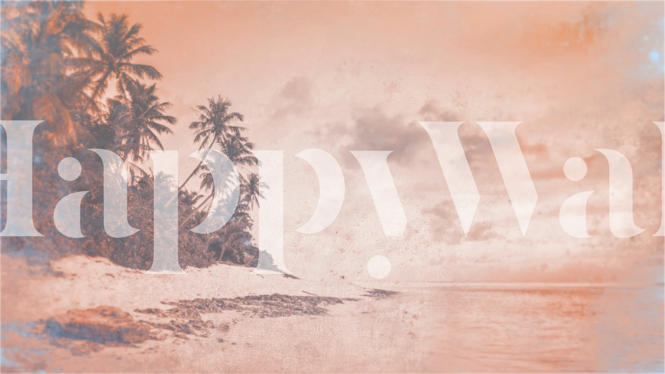 Summer Beach Vintage wallpaper in a room