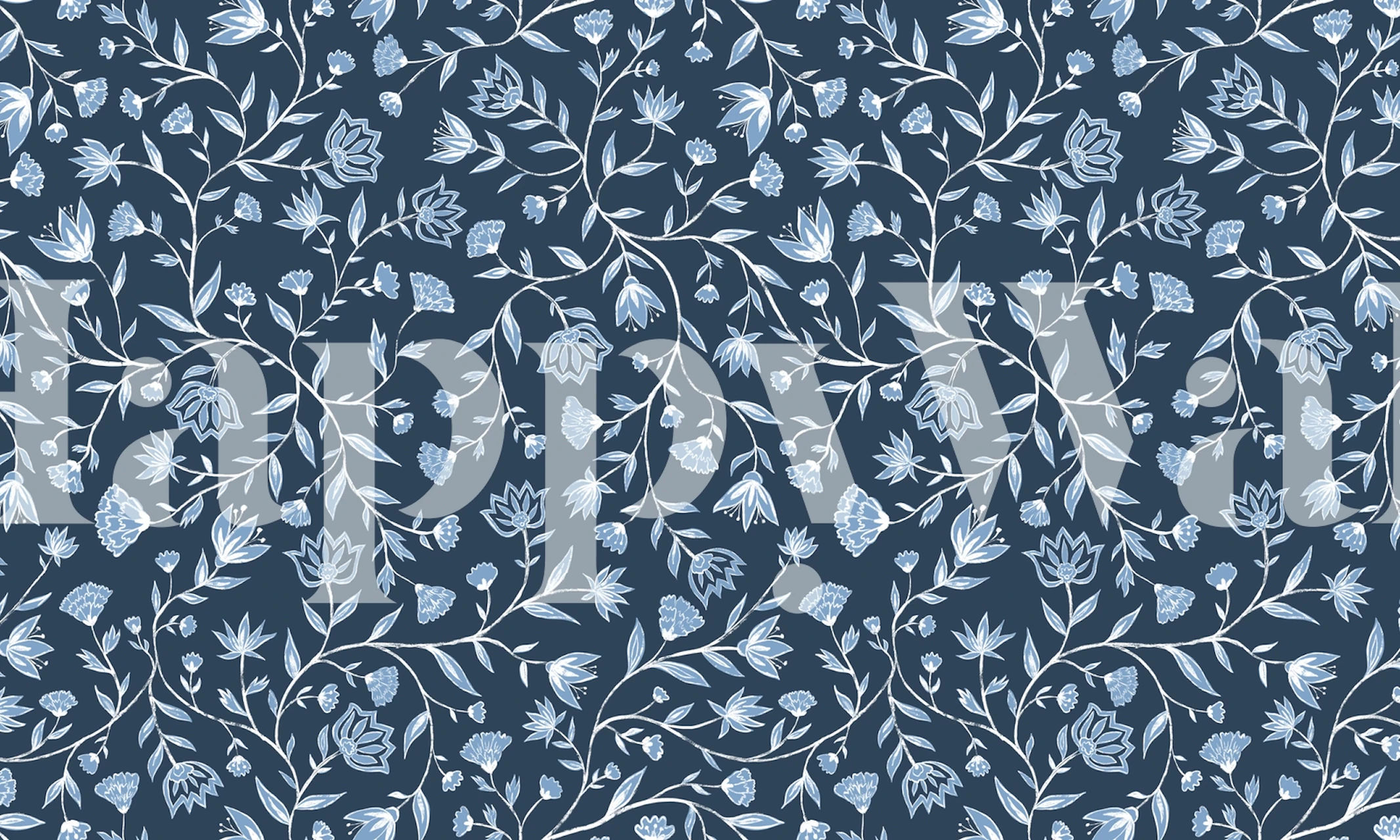 Innessa Floral Indigo Tapete in einem Raum