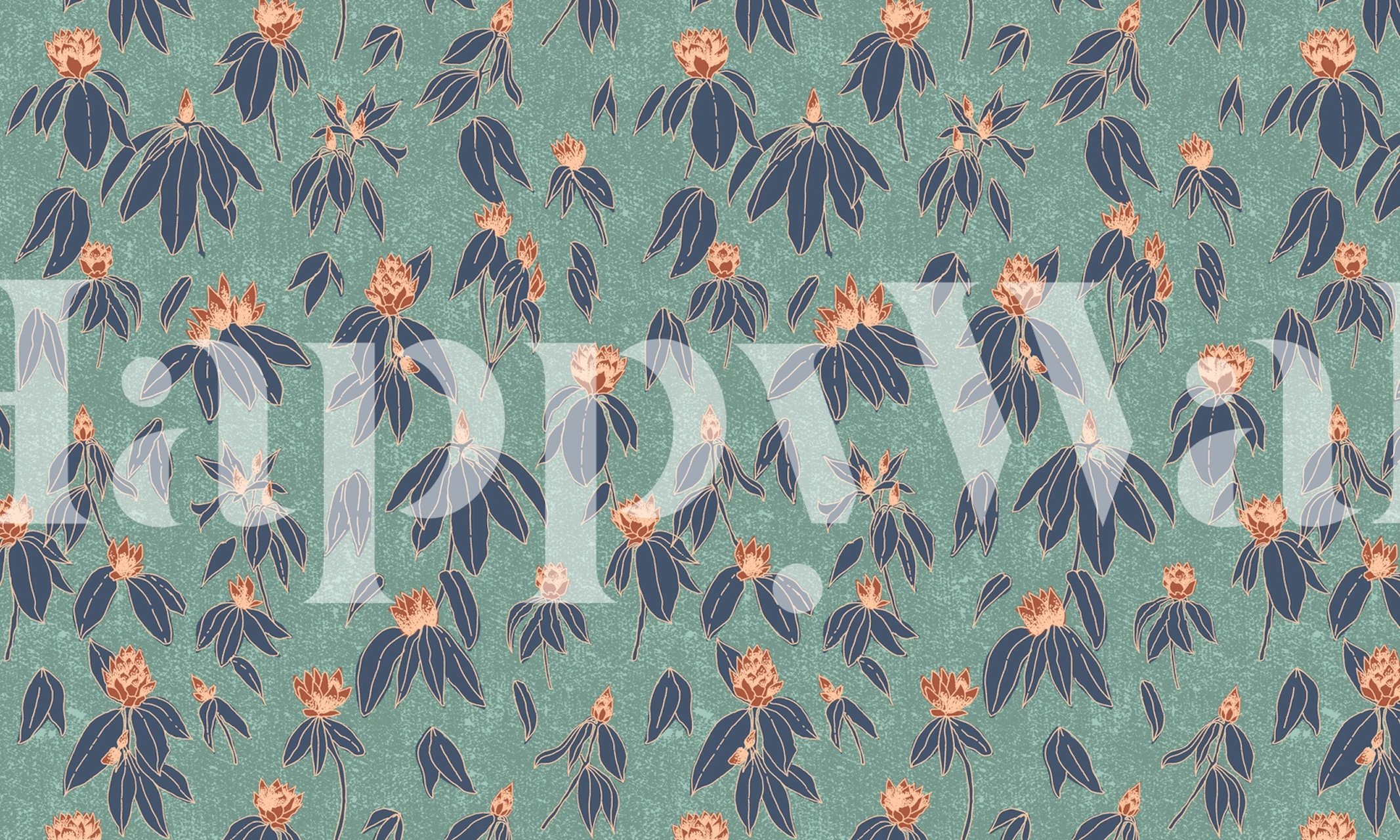 Leila Floral Sage tapet vist i et rum