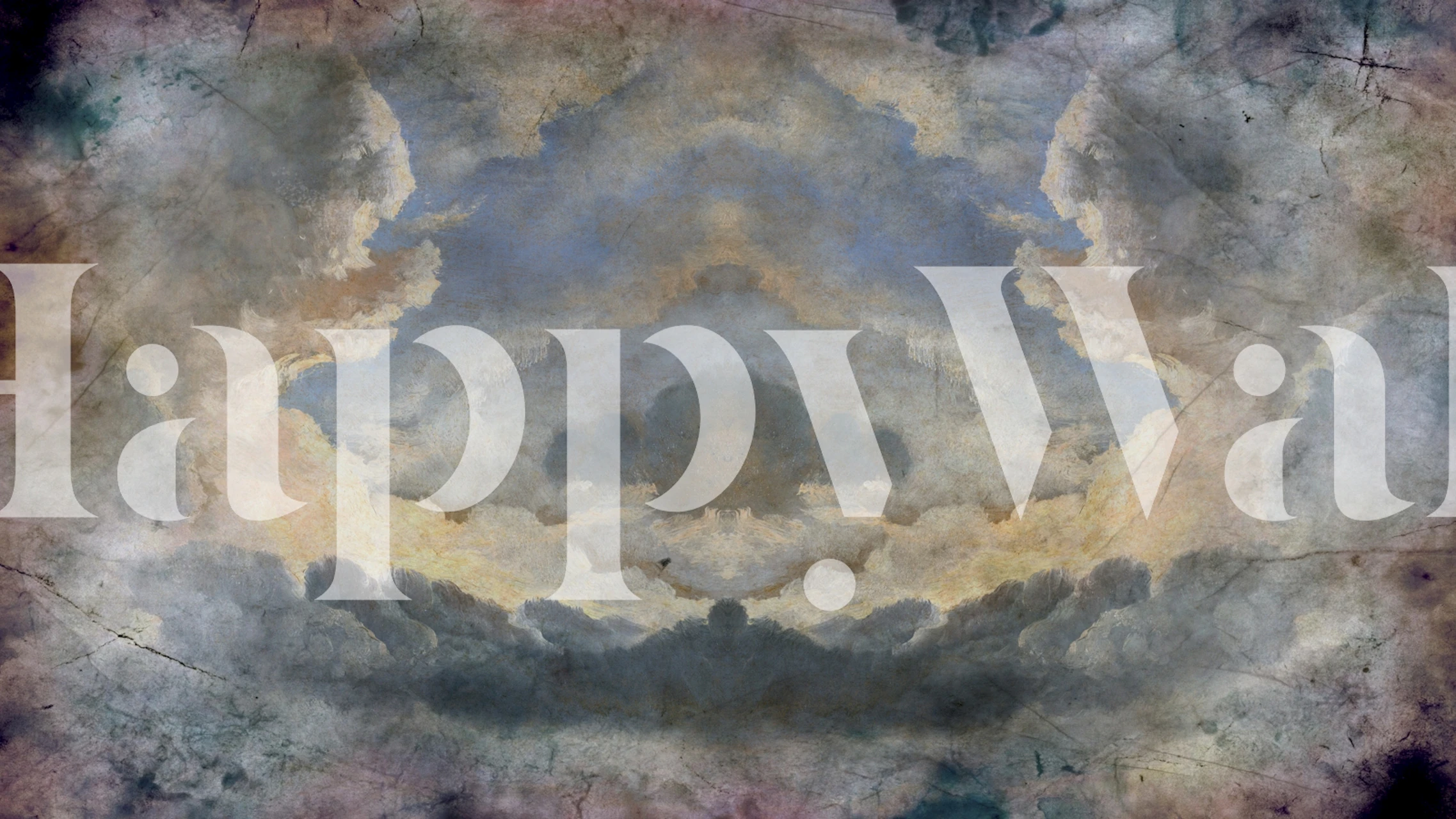 Clouds in soft pastel tones with vintage texture wallpaper
