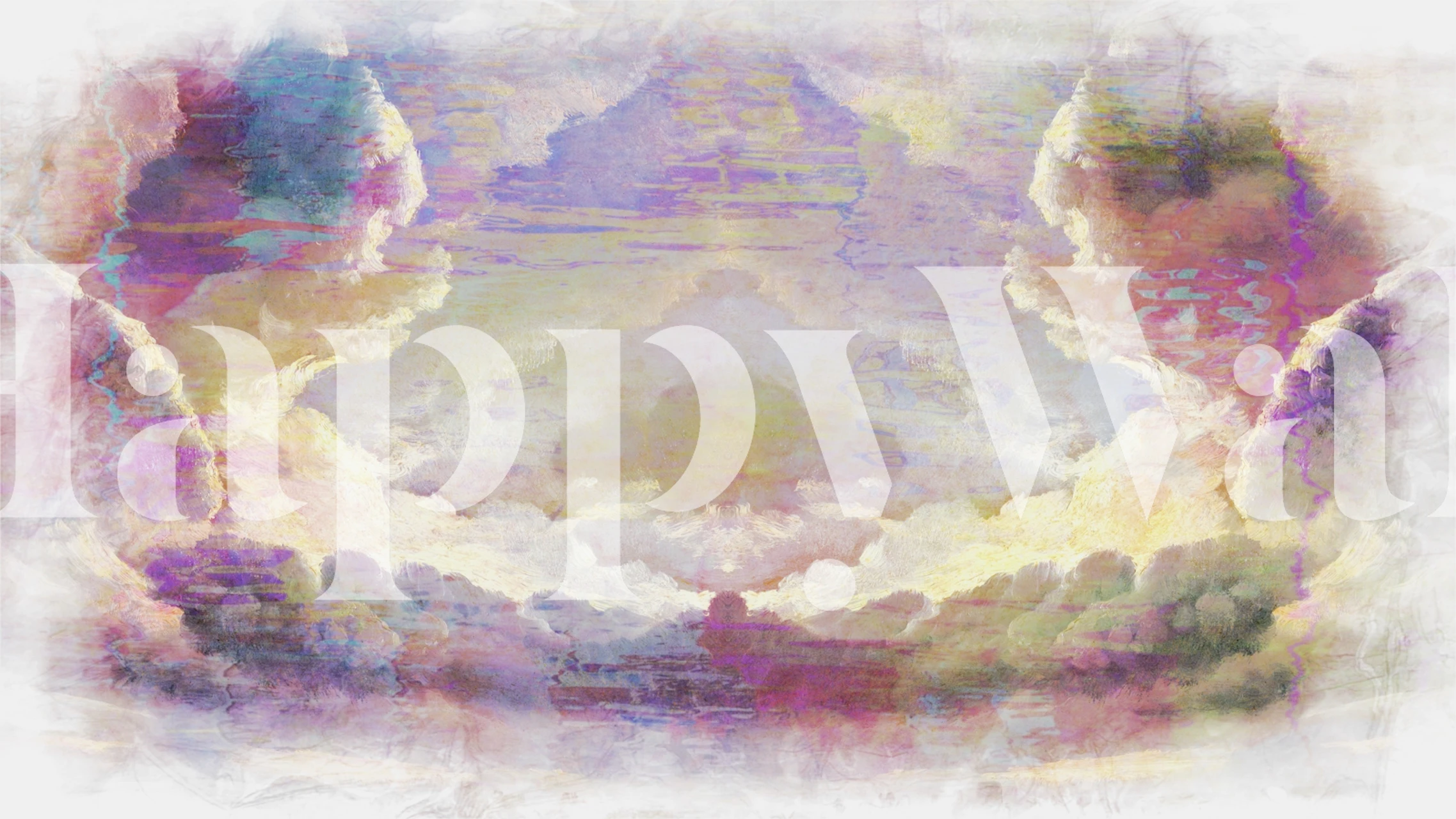 Soft Happy Clouds behang in een kamer