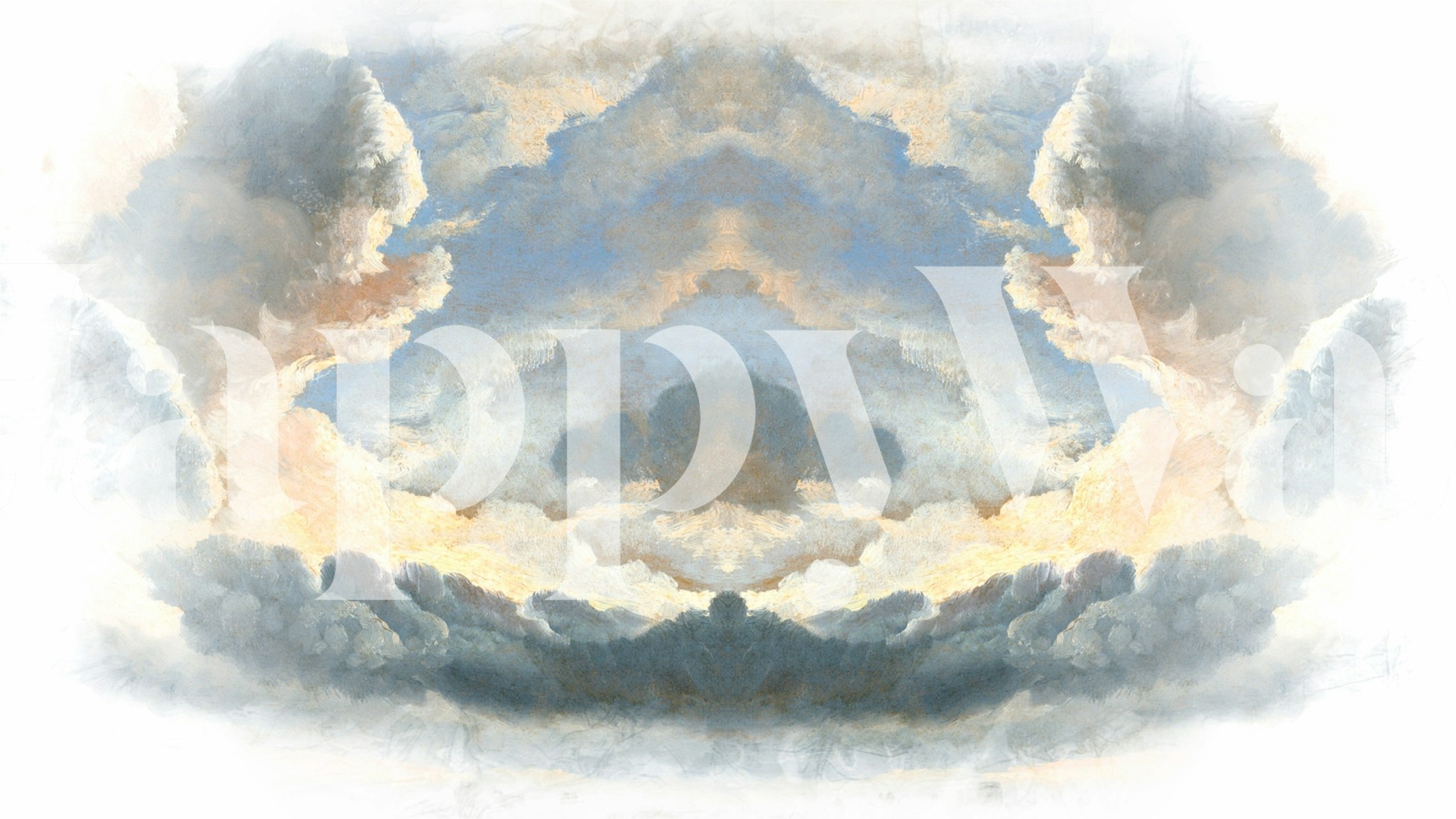 Soft clouds in blue and white hues wallpaper