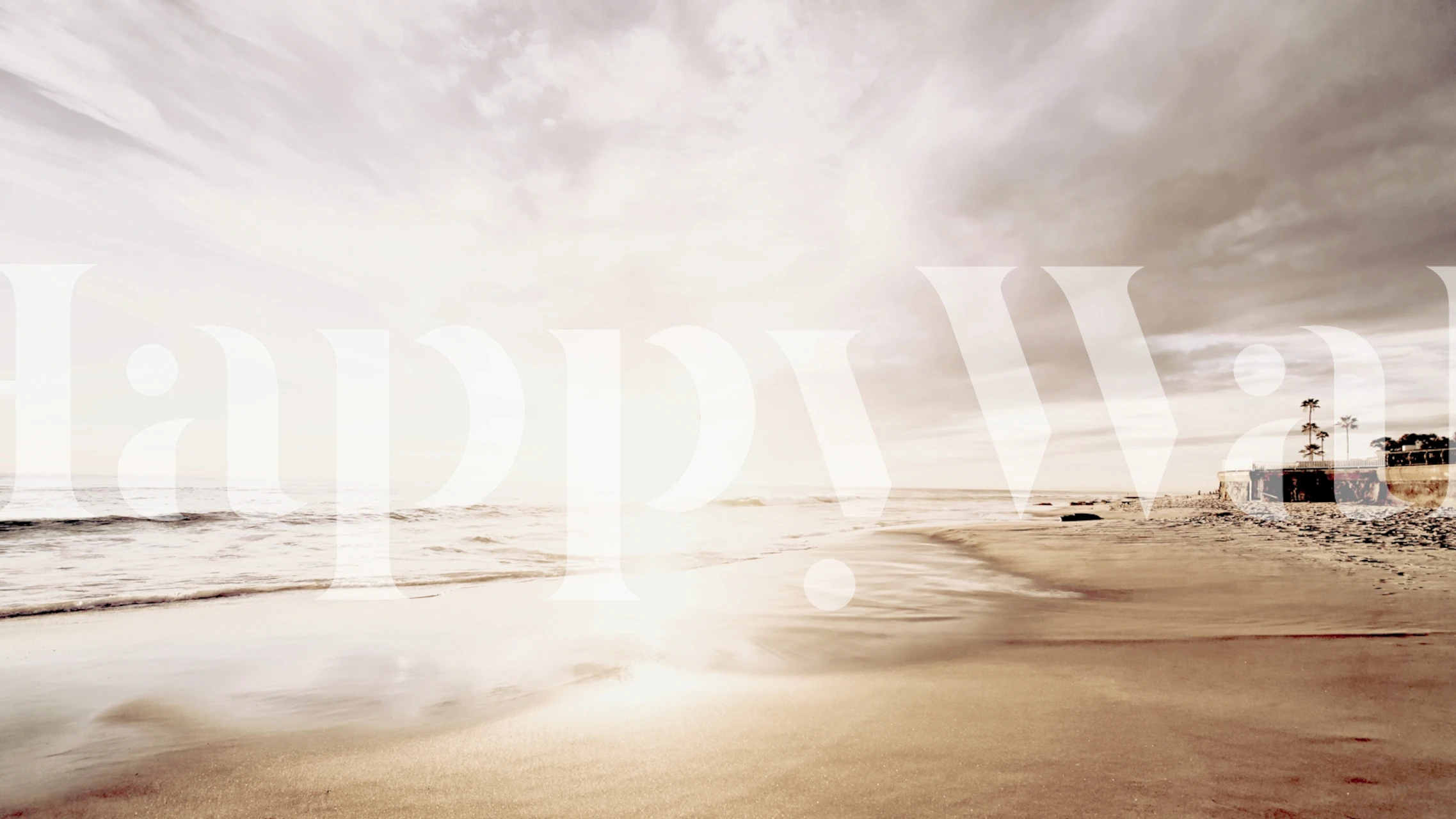 Beach Clouds wallpaper displayed in a room