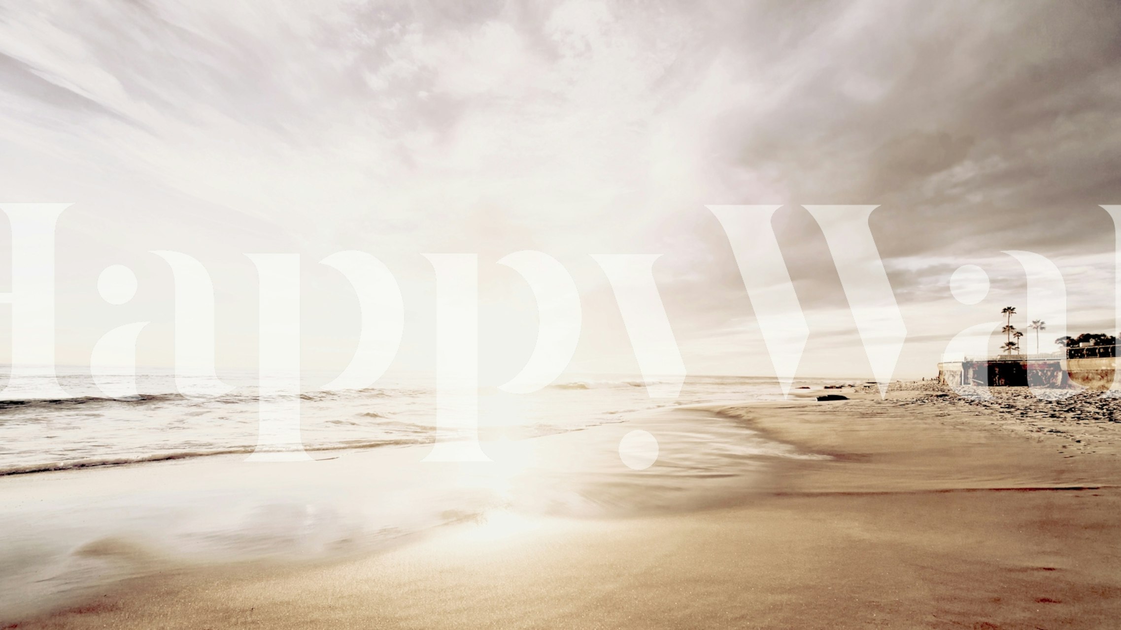 Beach Clouds wallpaper displayed in a room