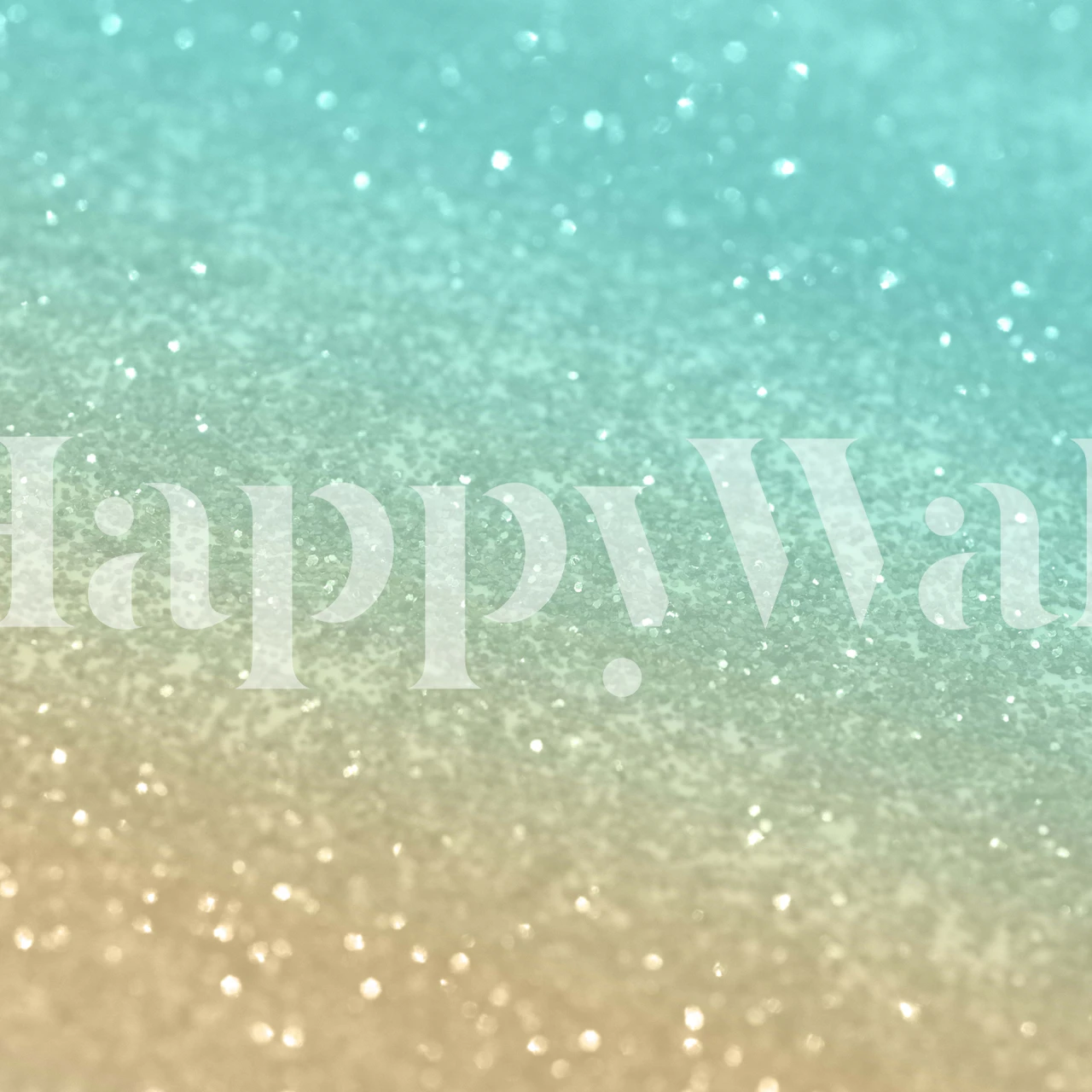 Tapeta Gold Aqua Teal Glitter w pokoju