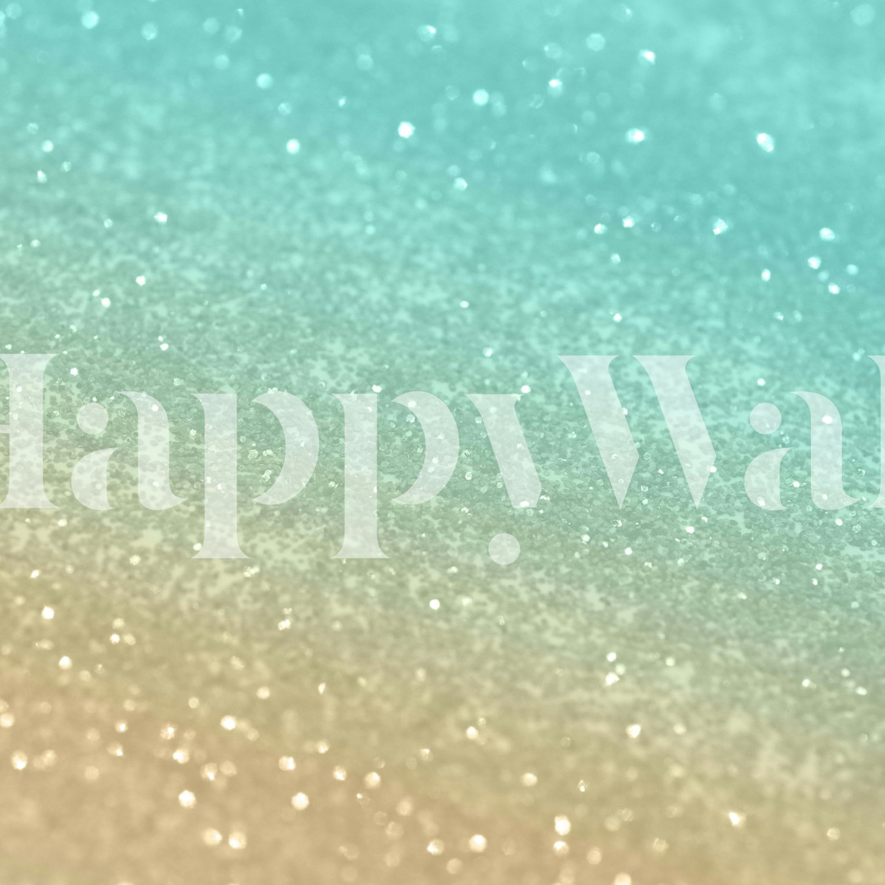 Gold Aqua Teal Glitter behang in een kamer