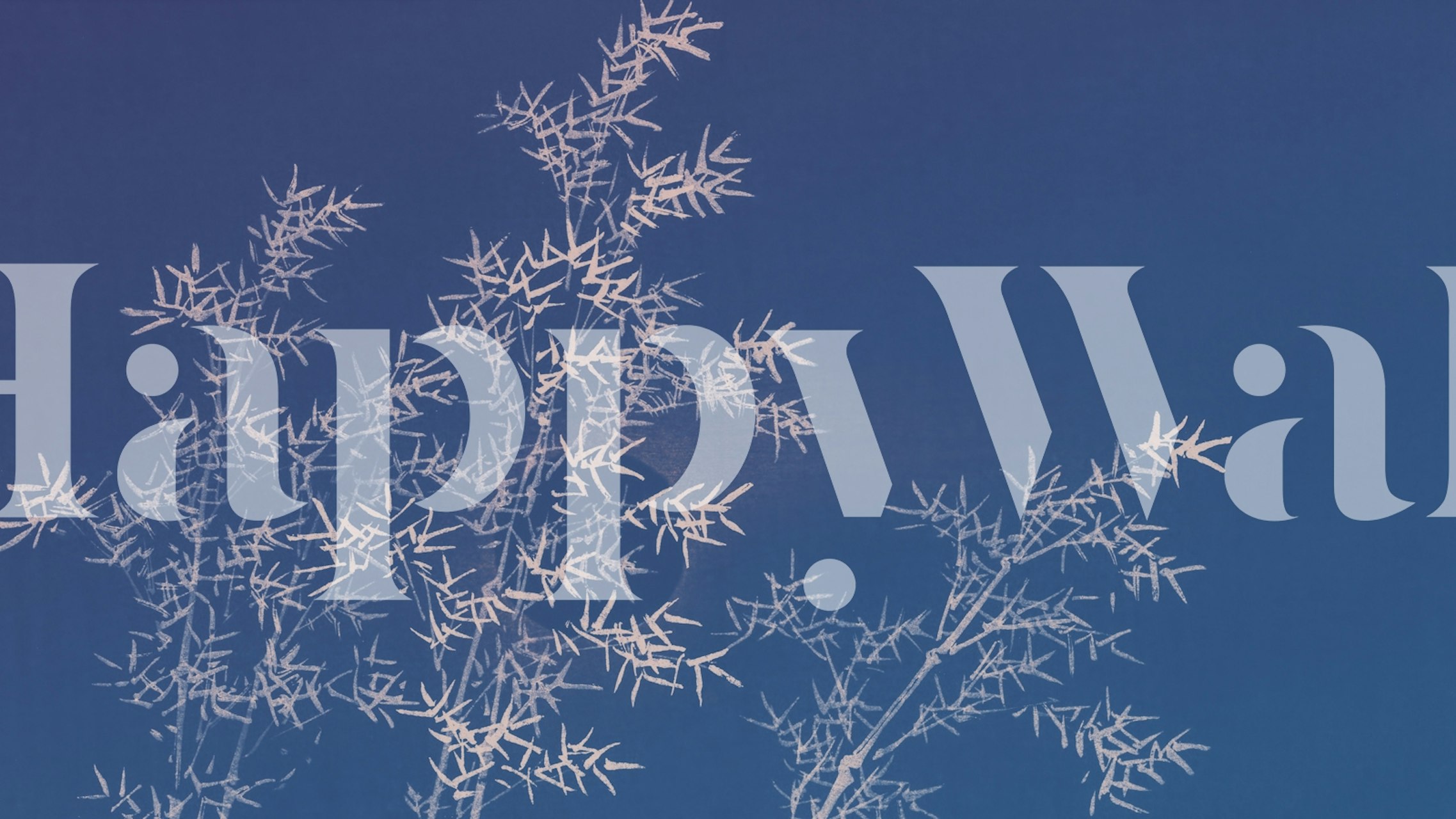 Design de papier peint Japan Bamboo sur fond indigo